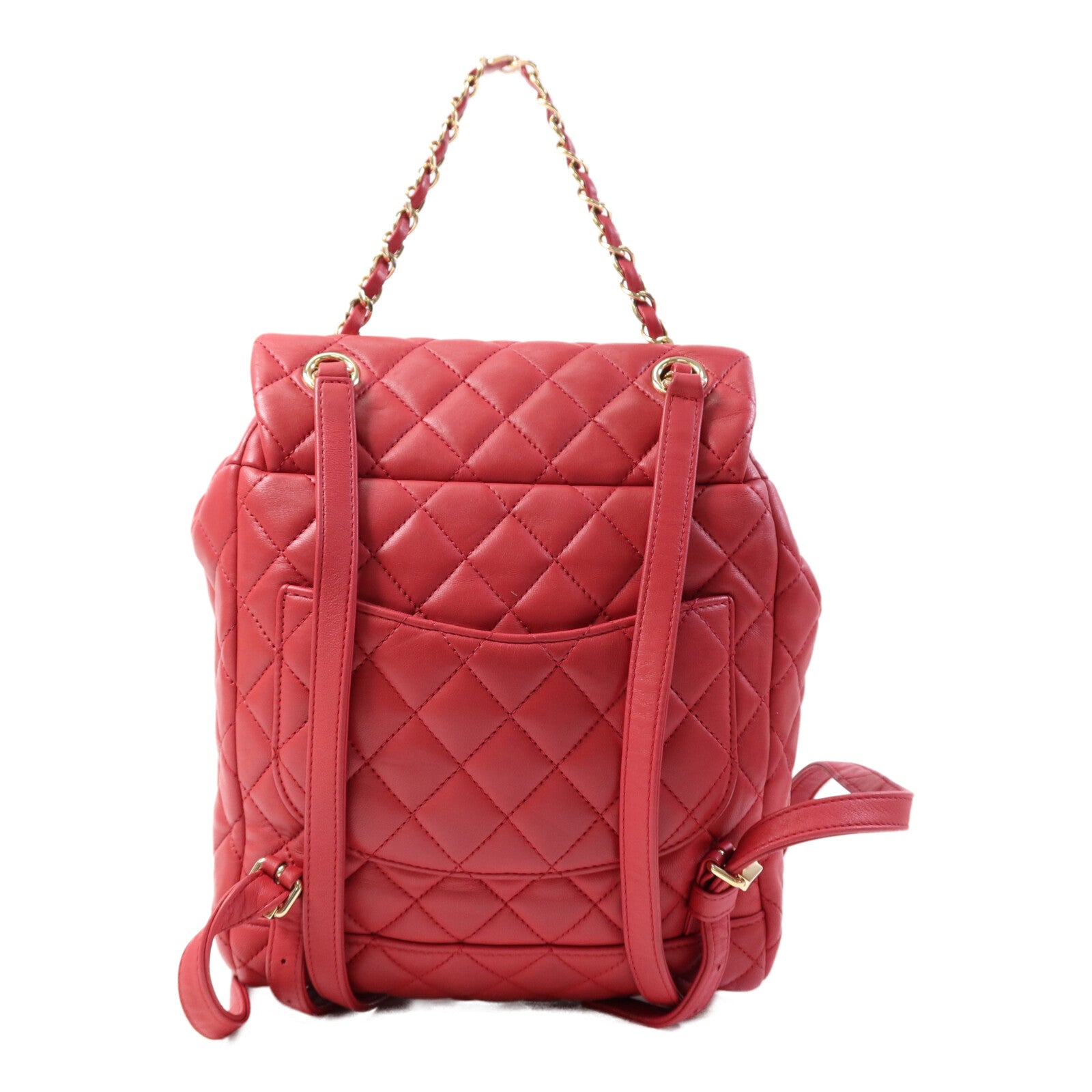CHANEL 【激減優惠】羊皮皮革Backpack金扣鏈帶背包