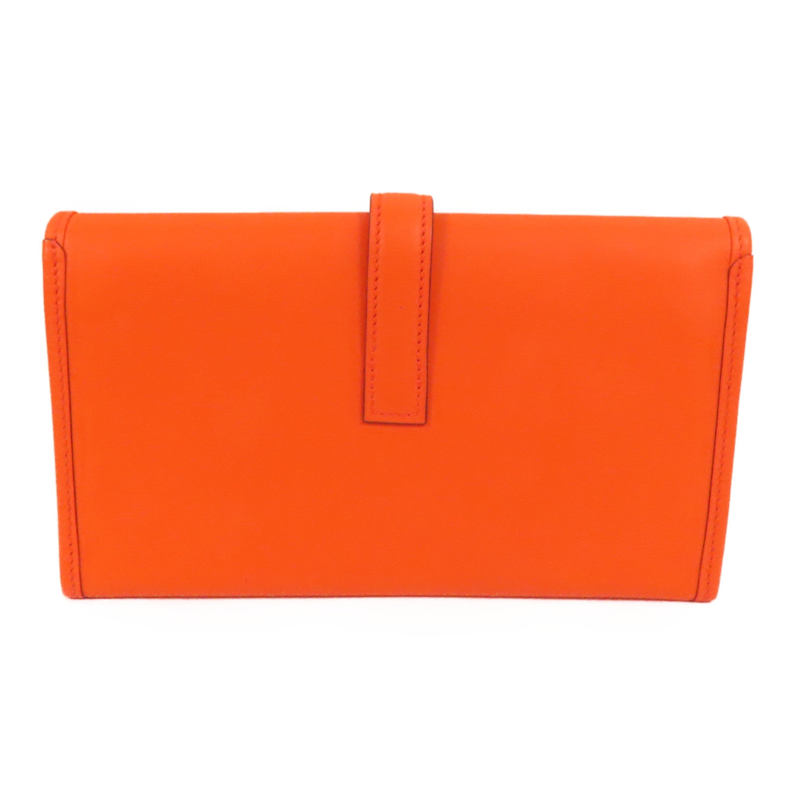 HERMES Swift皮革Jige Duo Clutch手拿包Orange Poppy