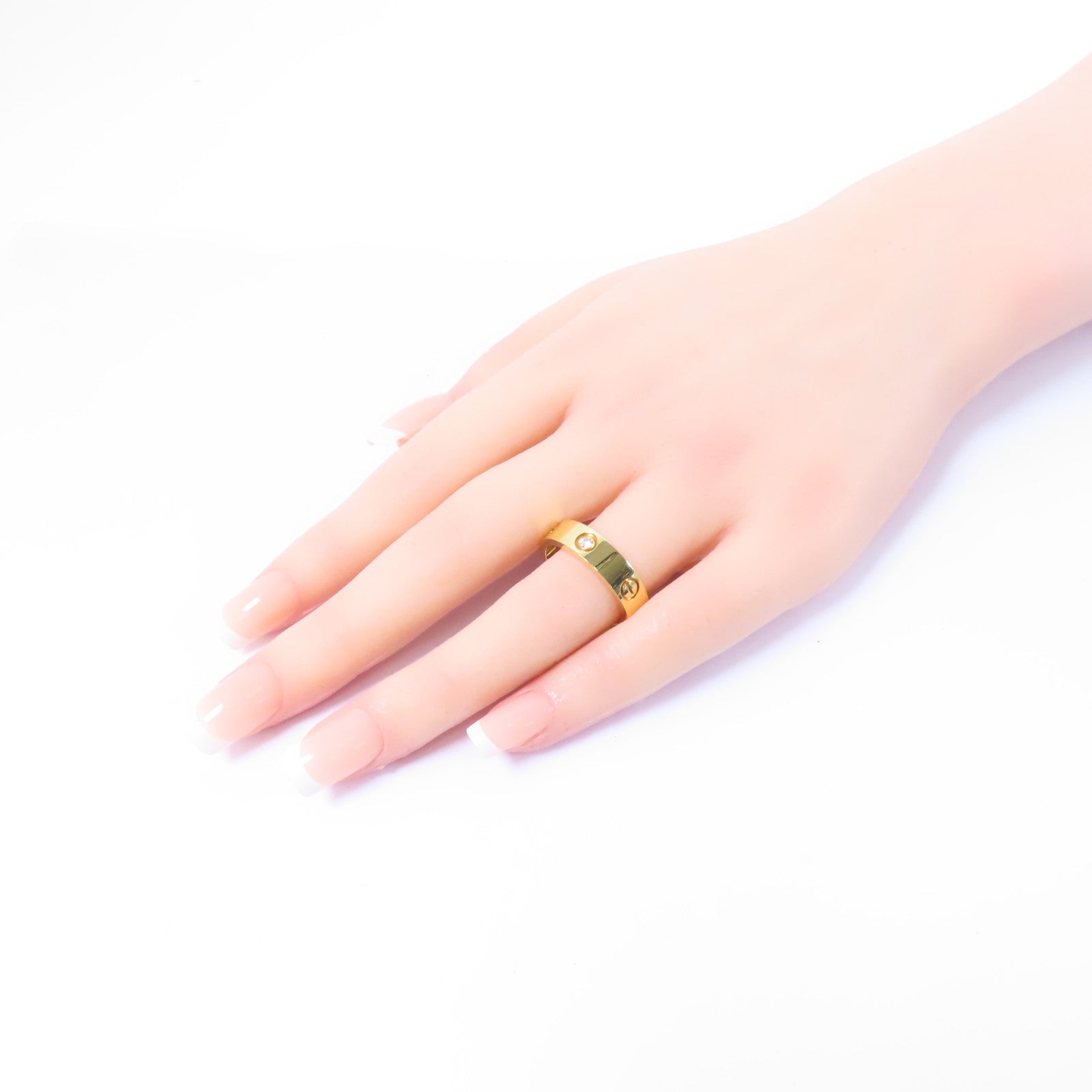 CARTIER 18K黄金Love Ring 3 Diamonds戒指Cartier#61/US#9.5