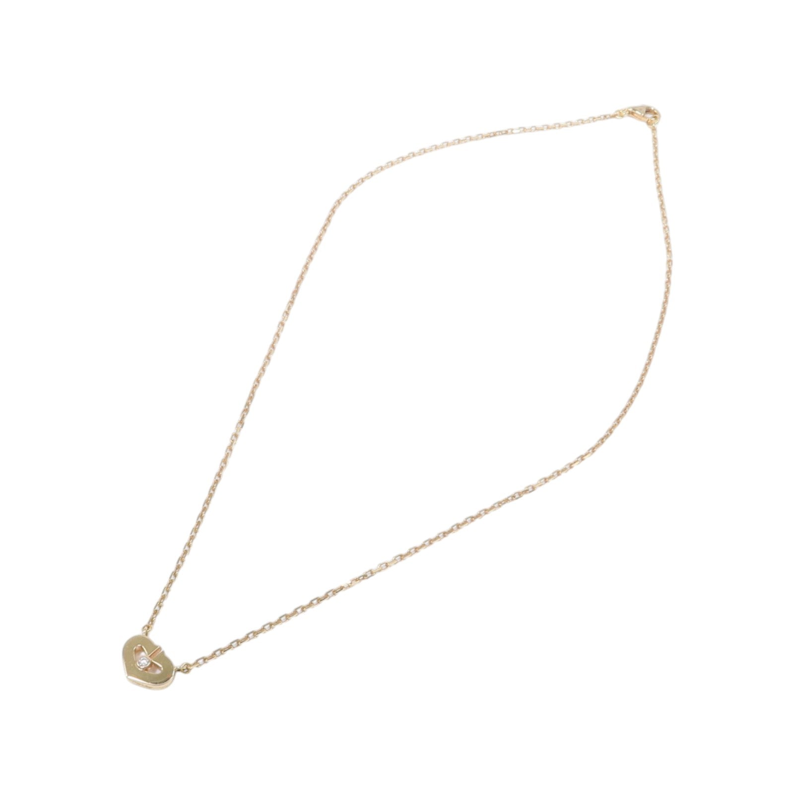 CARTIER 18K玫瑰金Cartier C Heart鑽石項鍊