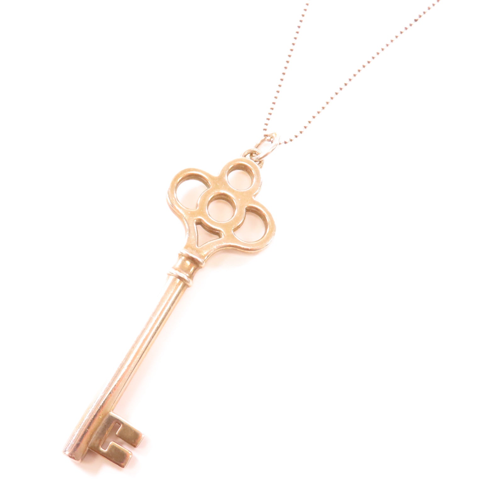 TIFFANY＆CO 925純銀Aad Co Sterling Key Pendant Necklace項鍊銀色
