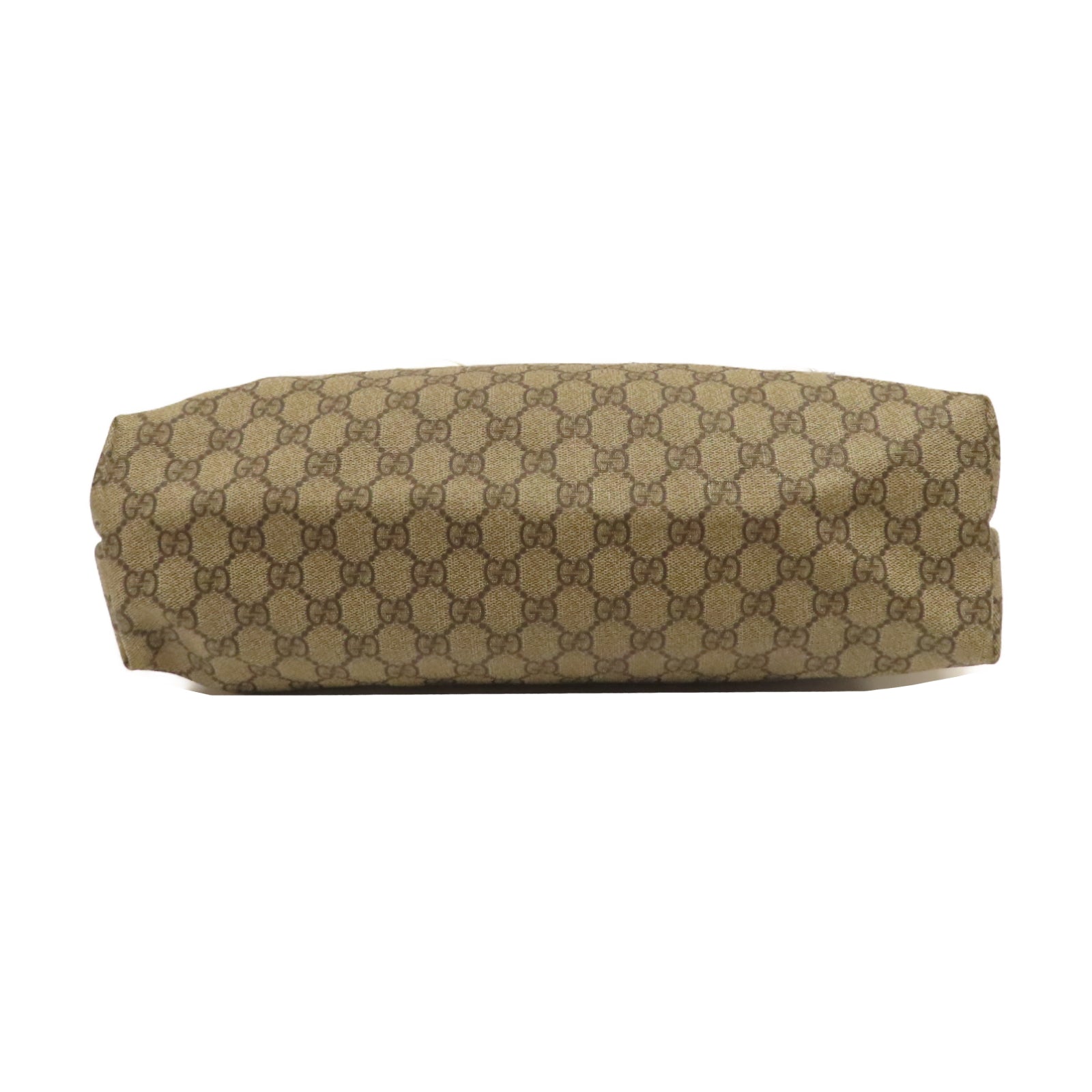 GUCCI 塗層帆布Tote Bag銀扣肩背袋米色