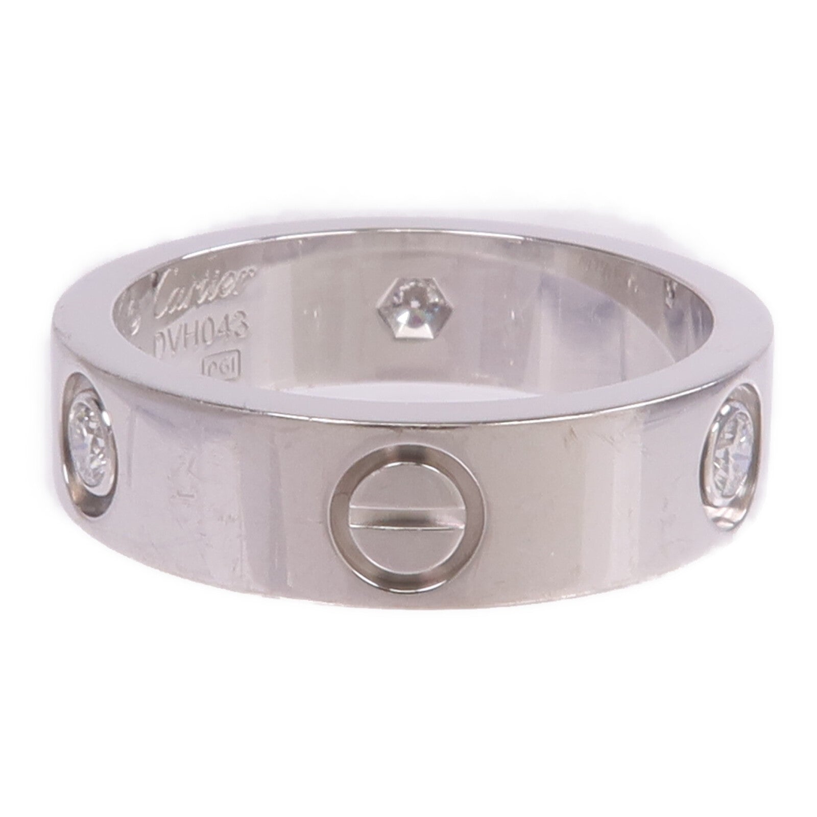 CARTIER 【激減優惠】18K白金Love Ring 3 Diamonds鑽石戒指Cartier#56/US#7.75
