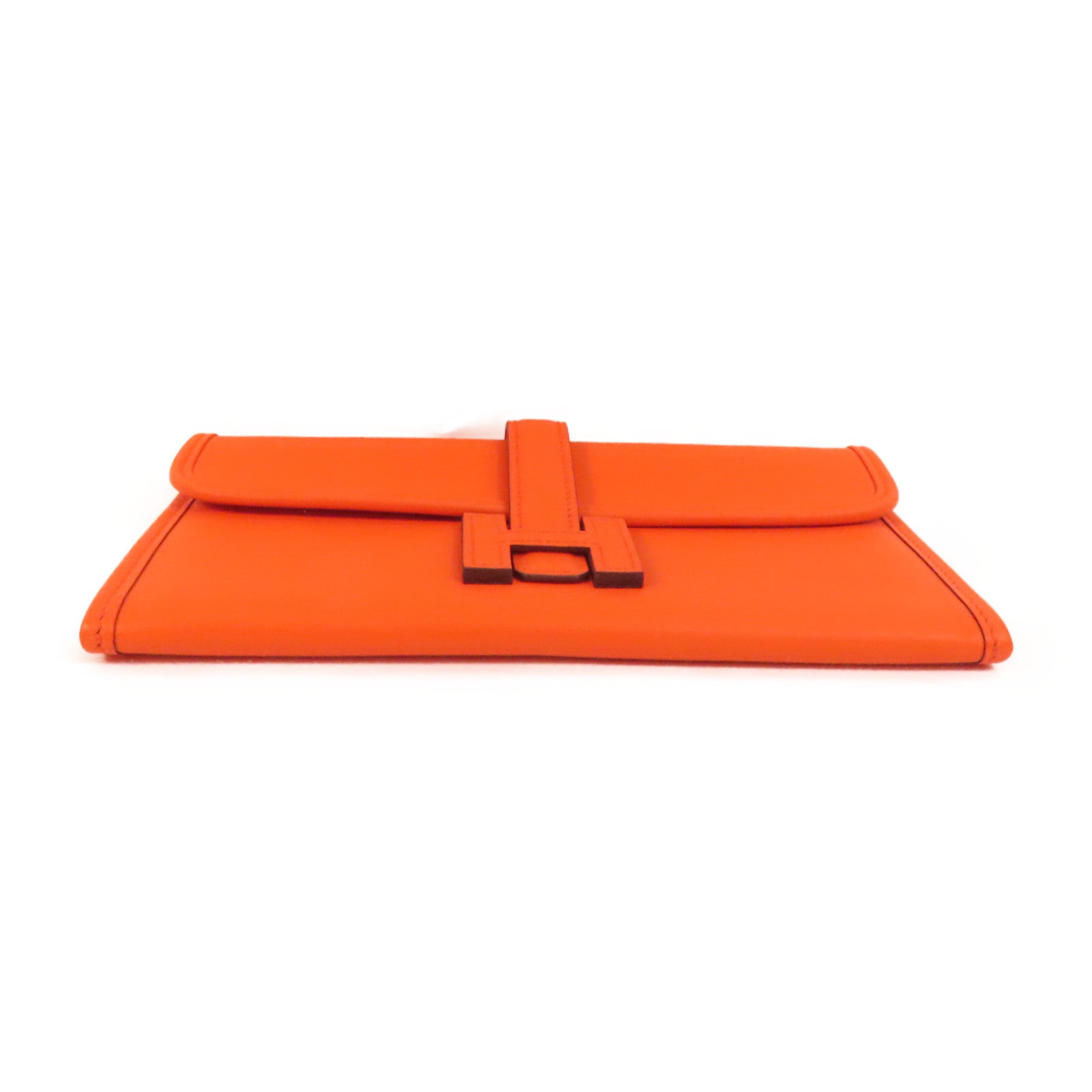 HERMES Swift皮革Jige Duo Clutch手拿包Orange Poppy