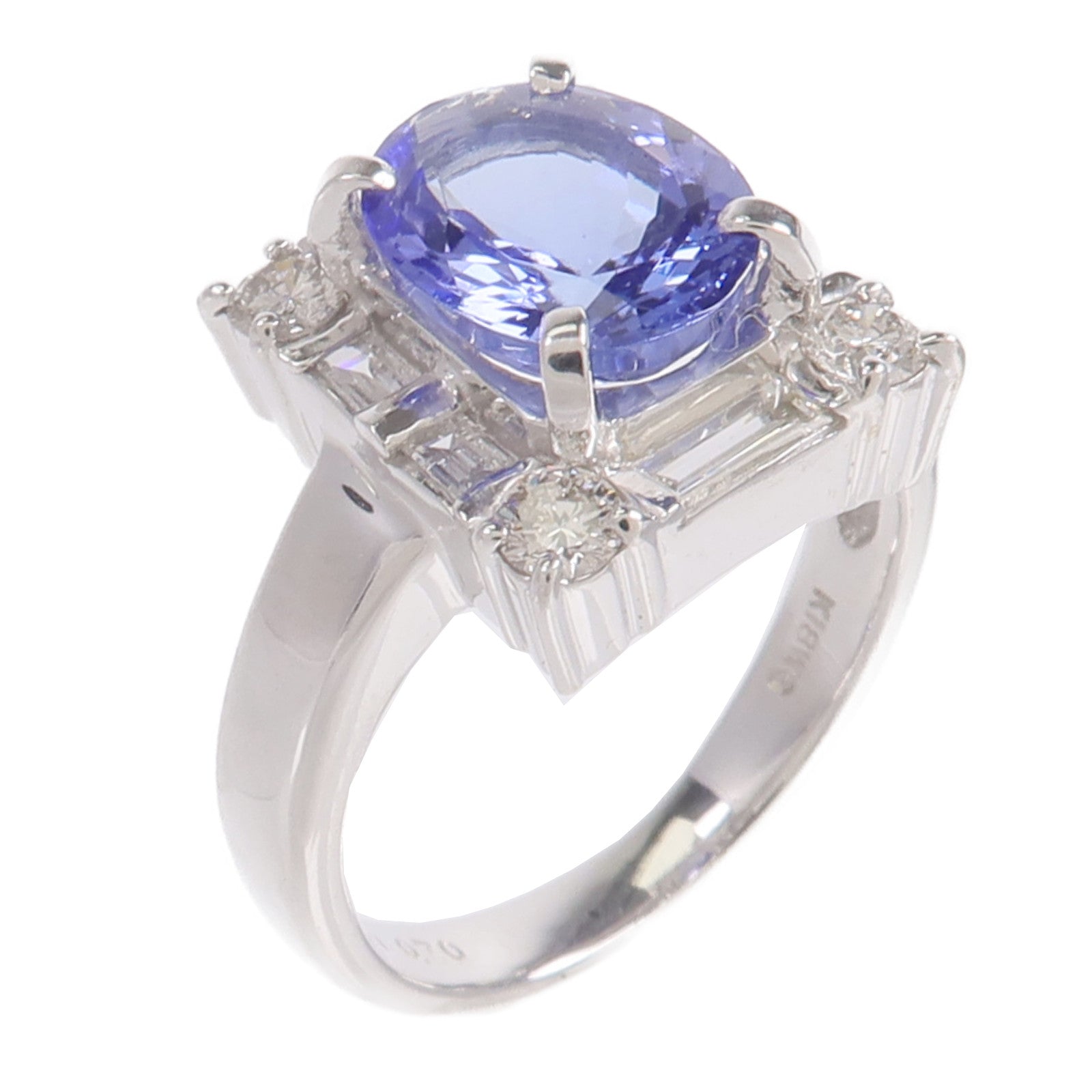 JEWELRY 18K白金Tanzanite Diamond Ring坦桑石/鑽石戒指