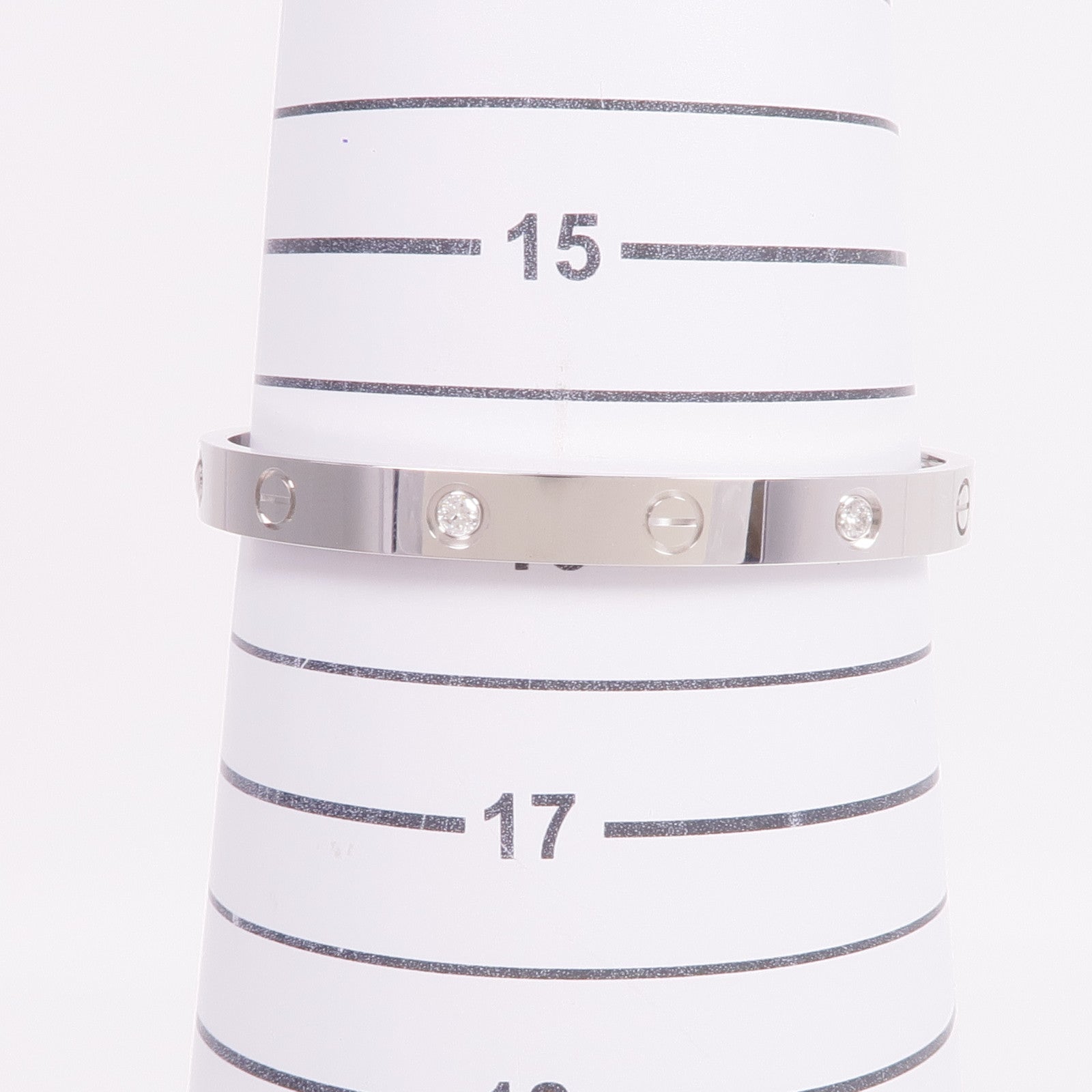 CARTIER 18K白金Love Bracelet鑽石手鐲Cartier#17