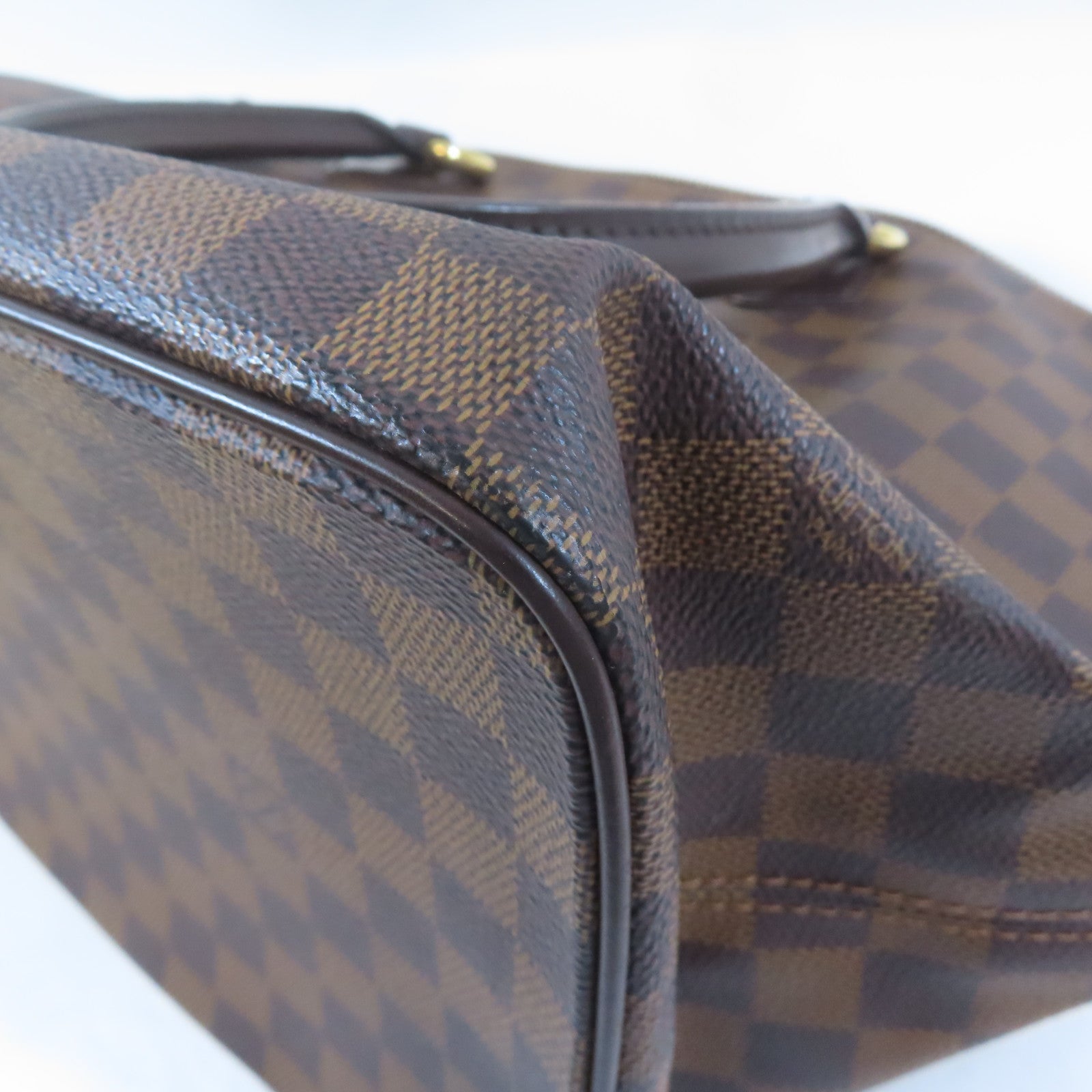 LOUIS VUITTON Damier Saleya MM金扣肩背袋啡色