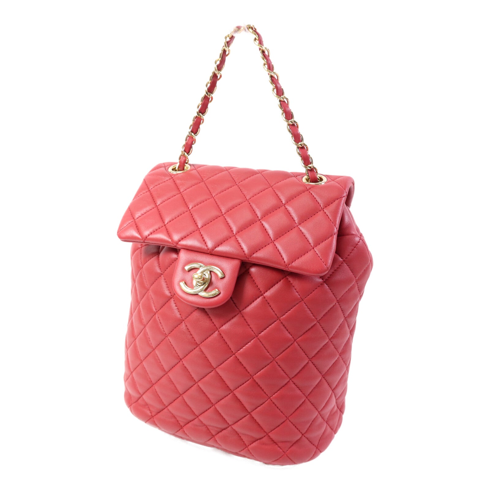 CHANEL 【激減優惠】羊皮皮革Backpack金扣鏈帶背包