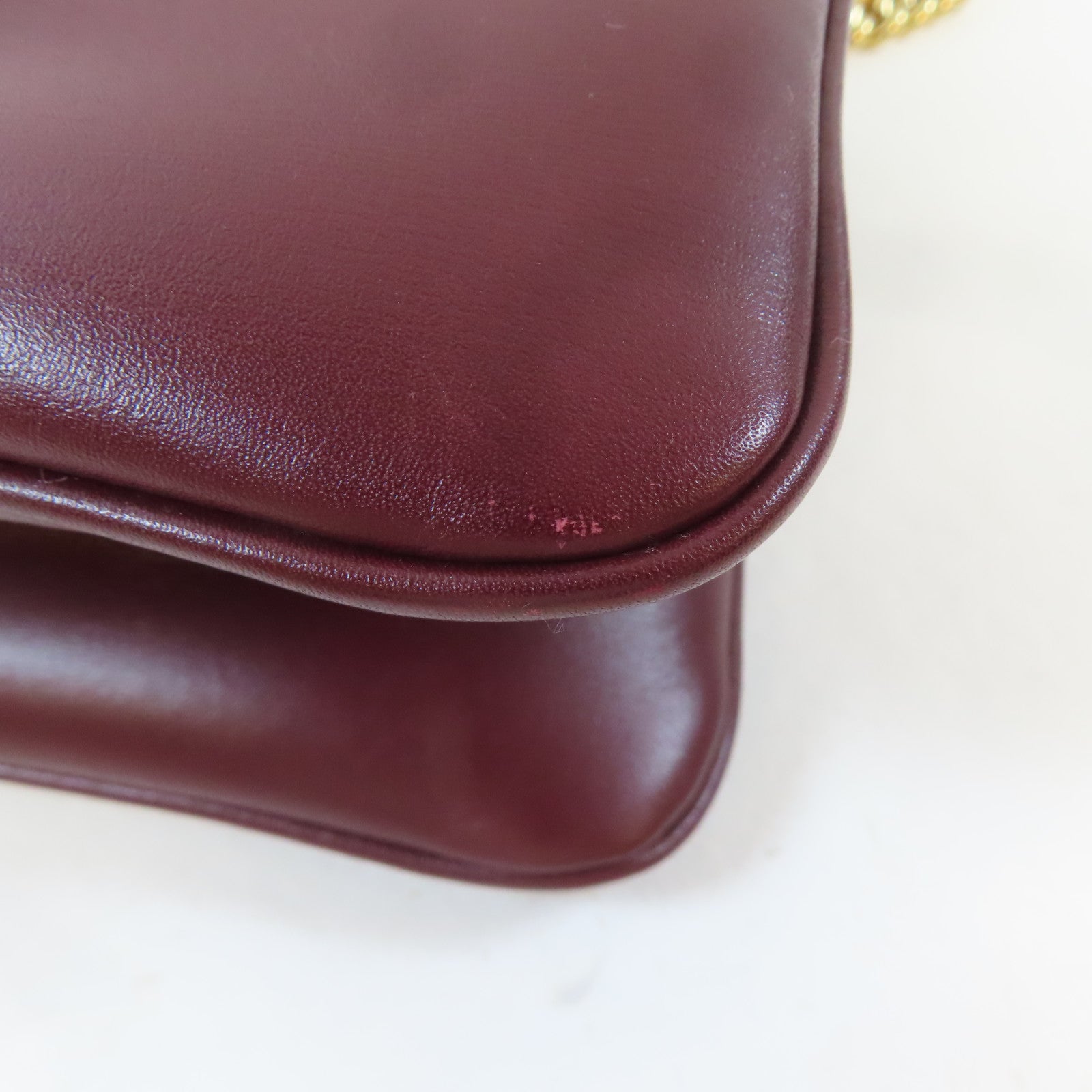 GUCCI 【激減優惠】牛皮皮革Rajah Medium Shoulder Bag金扣鏈帶肩背袋深紅色