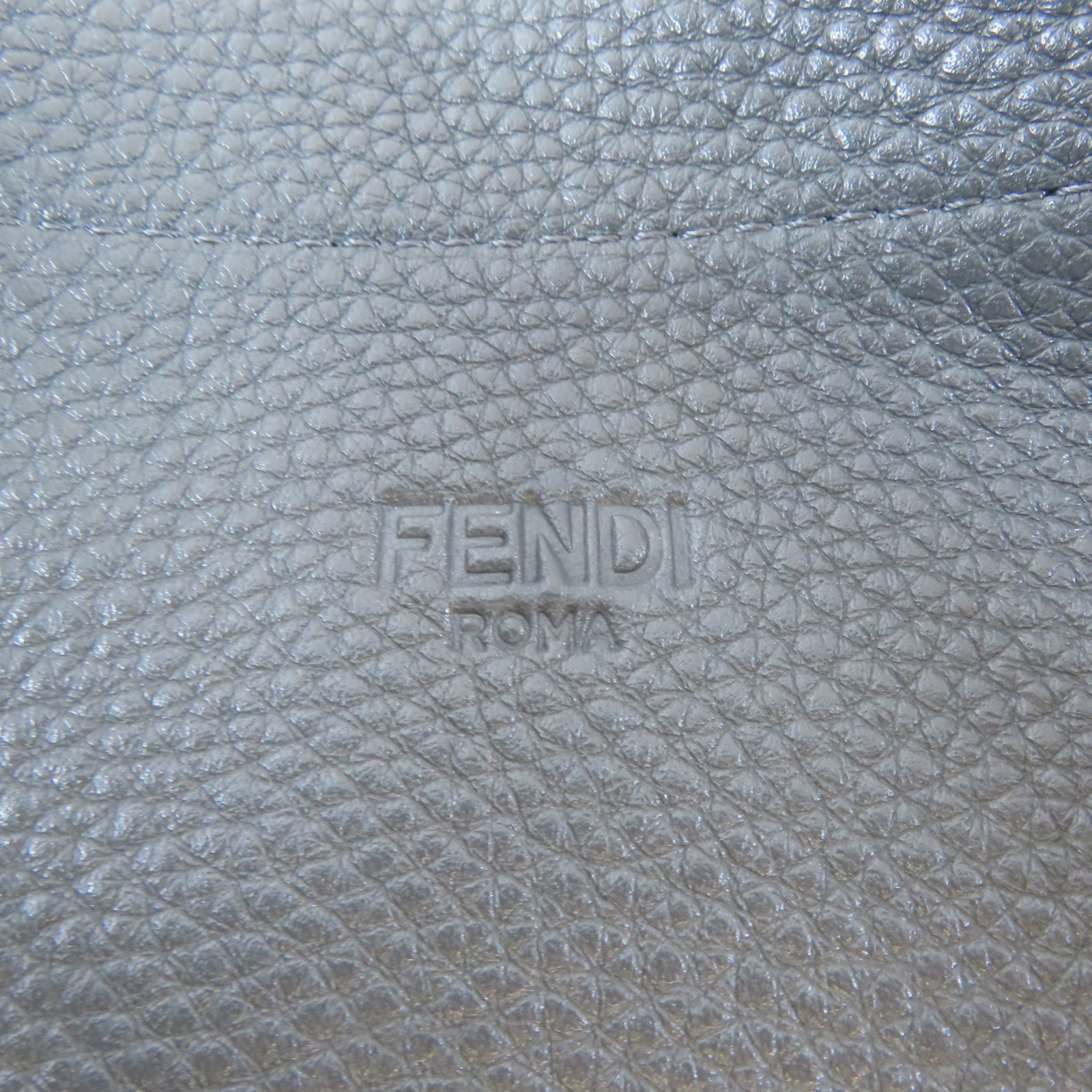 FENDI 牛皮皮革Tote Bag銀扣手挽袋灰色
