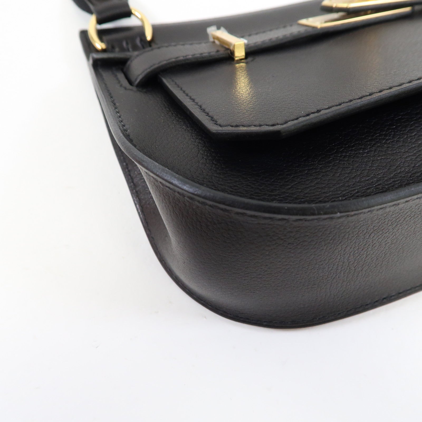 HERMES 【激減優惠】Evergrain皮革Mini Jypsiere金扣肩背袋黑色