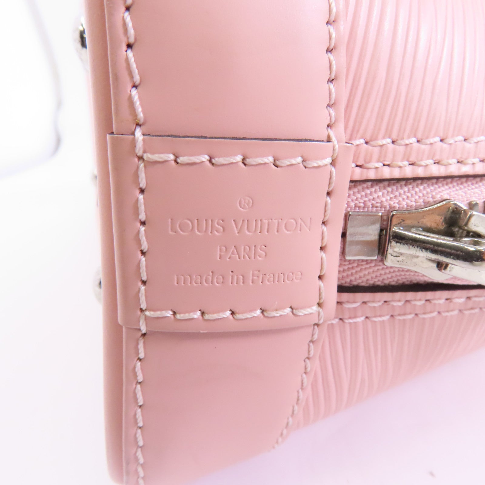 LOUIS VUITTON Epi Alma BB銀扣手挽肩背兩用袋粉紅色