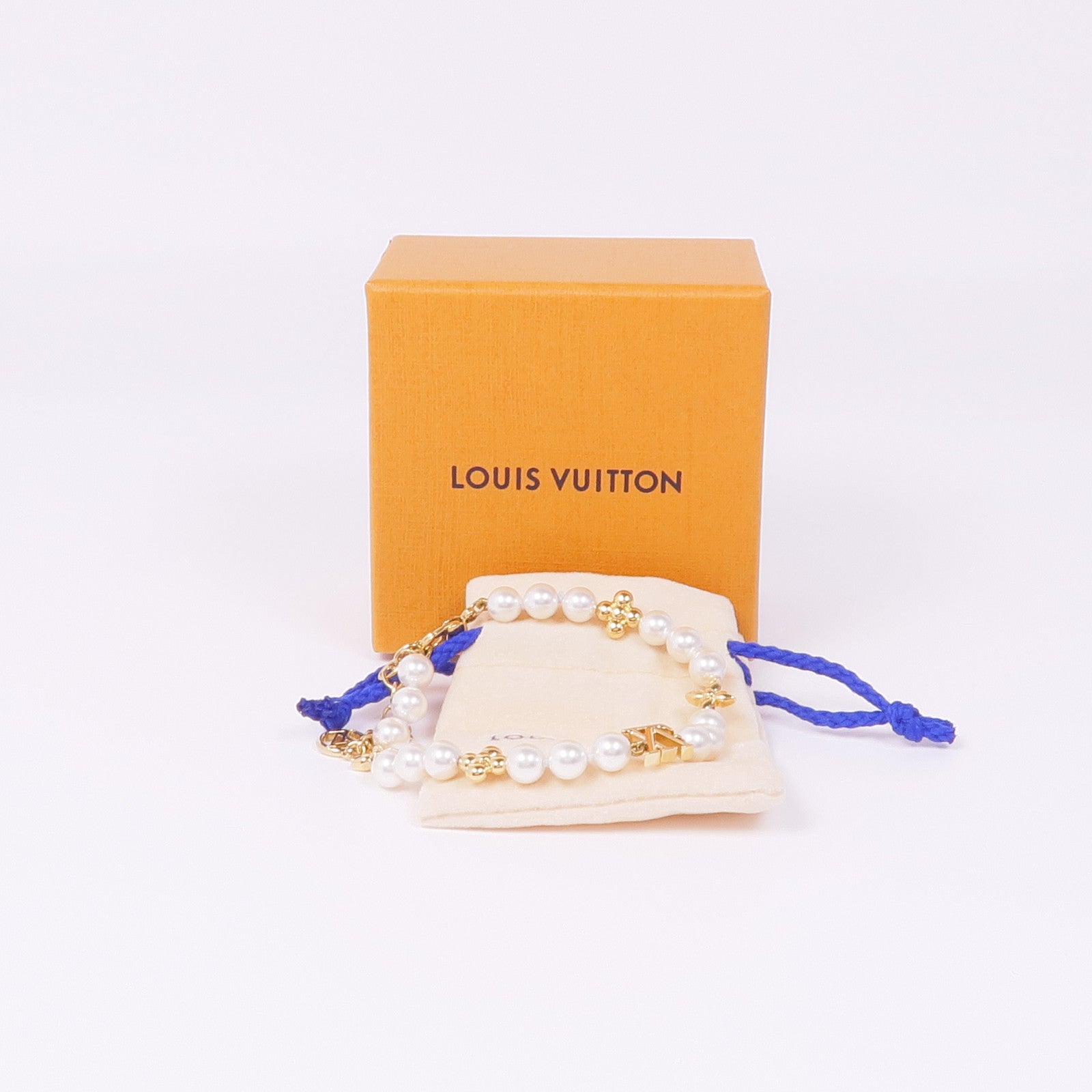 LOUIS VUITTON PVC/金屬My LV Pearl Bracelet手鏈