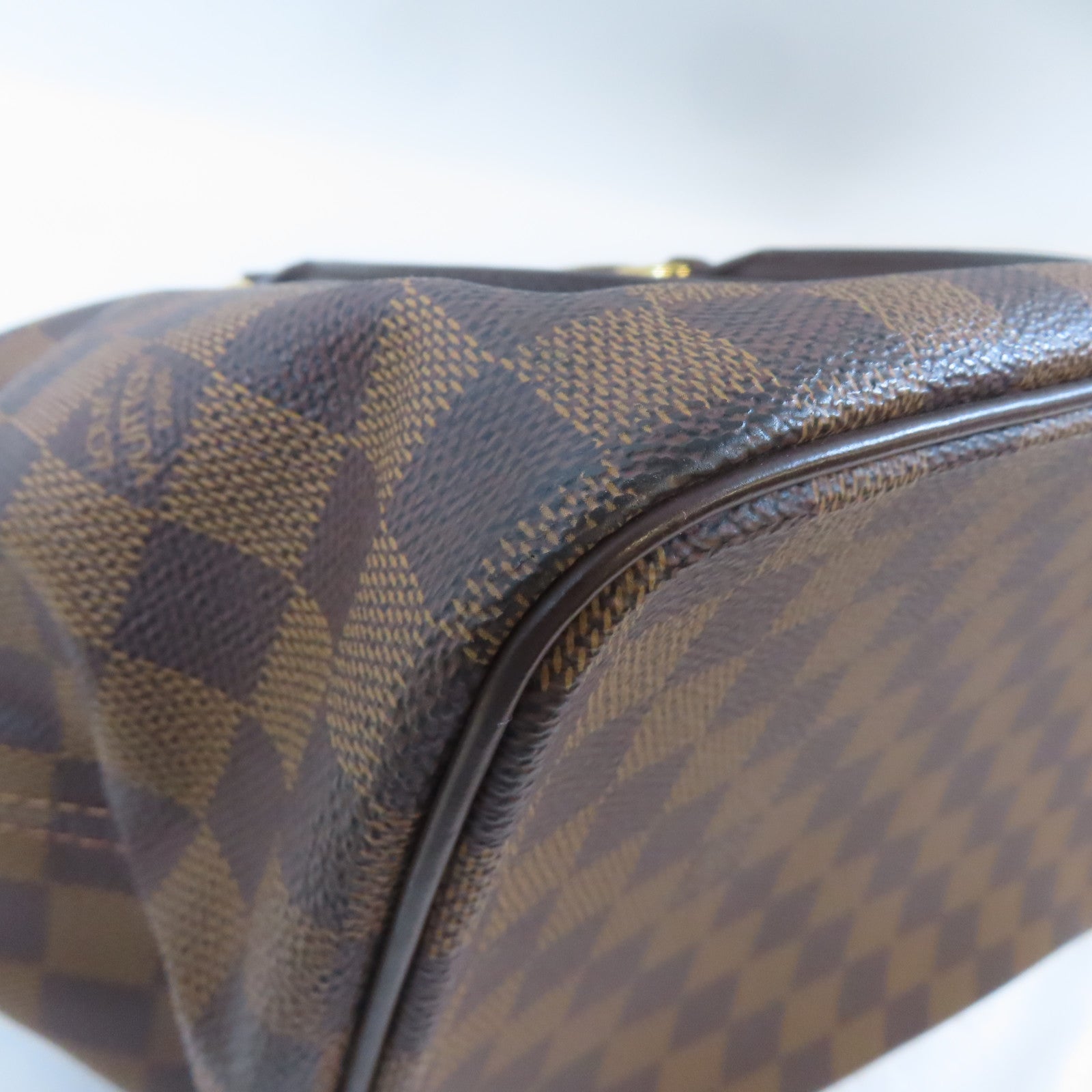 LOUIS VUITTON Damier Saleya MM金扣肩背袋啡色