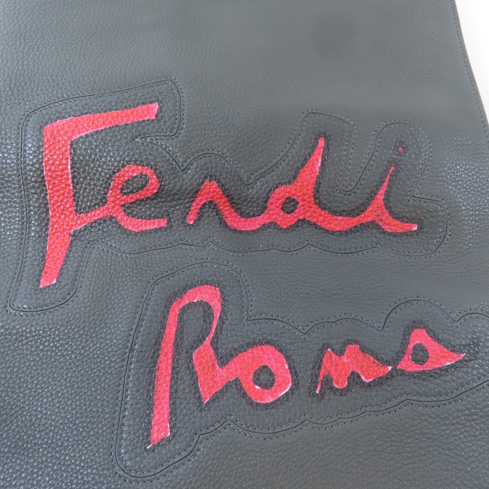 FENDI 牛皮皮革Tote Bag銀扣手挽袋灰色
