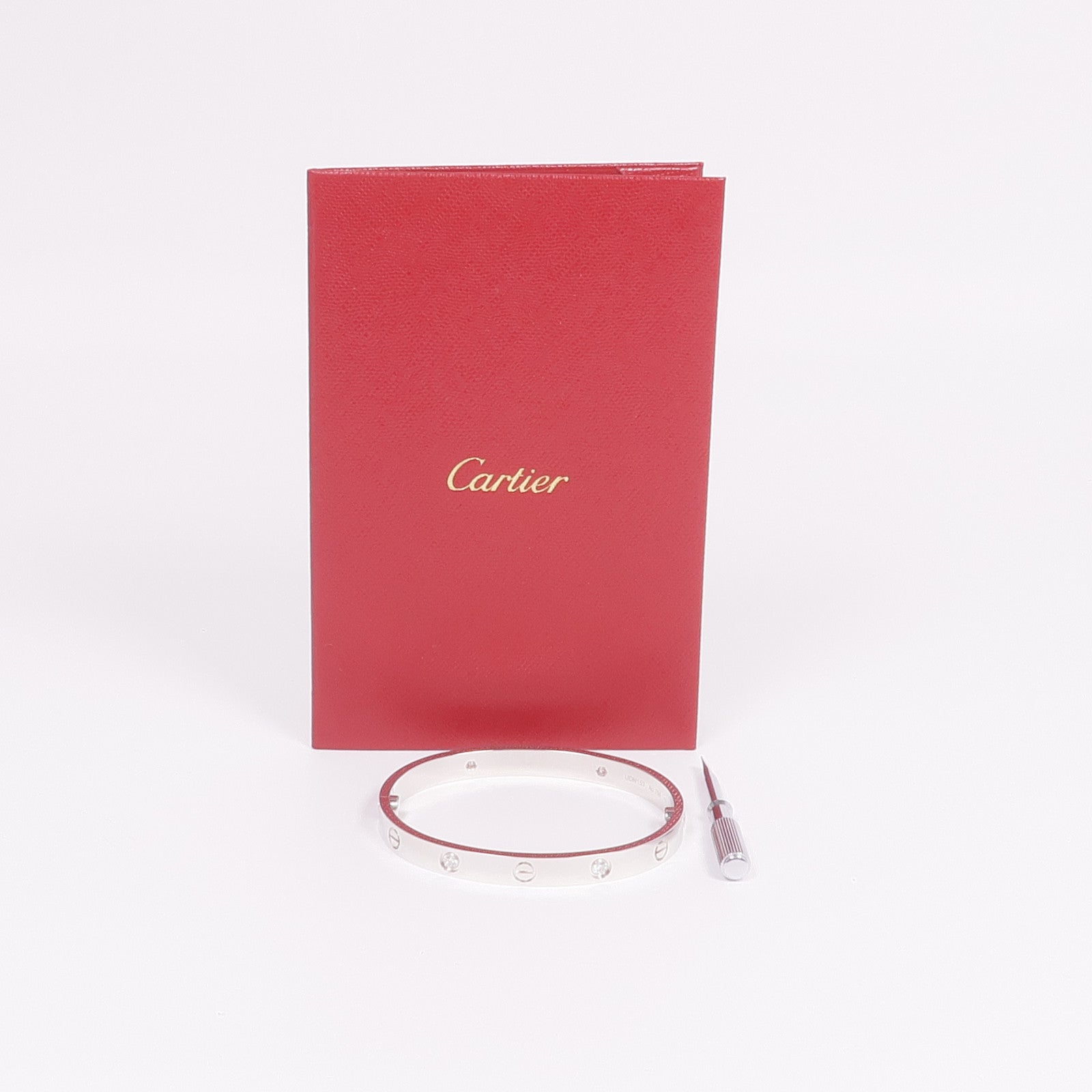 CARTIER 18K白金Love Bracelet鑽石手鐲Cartier#17