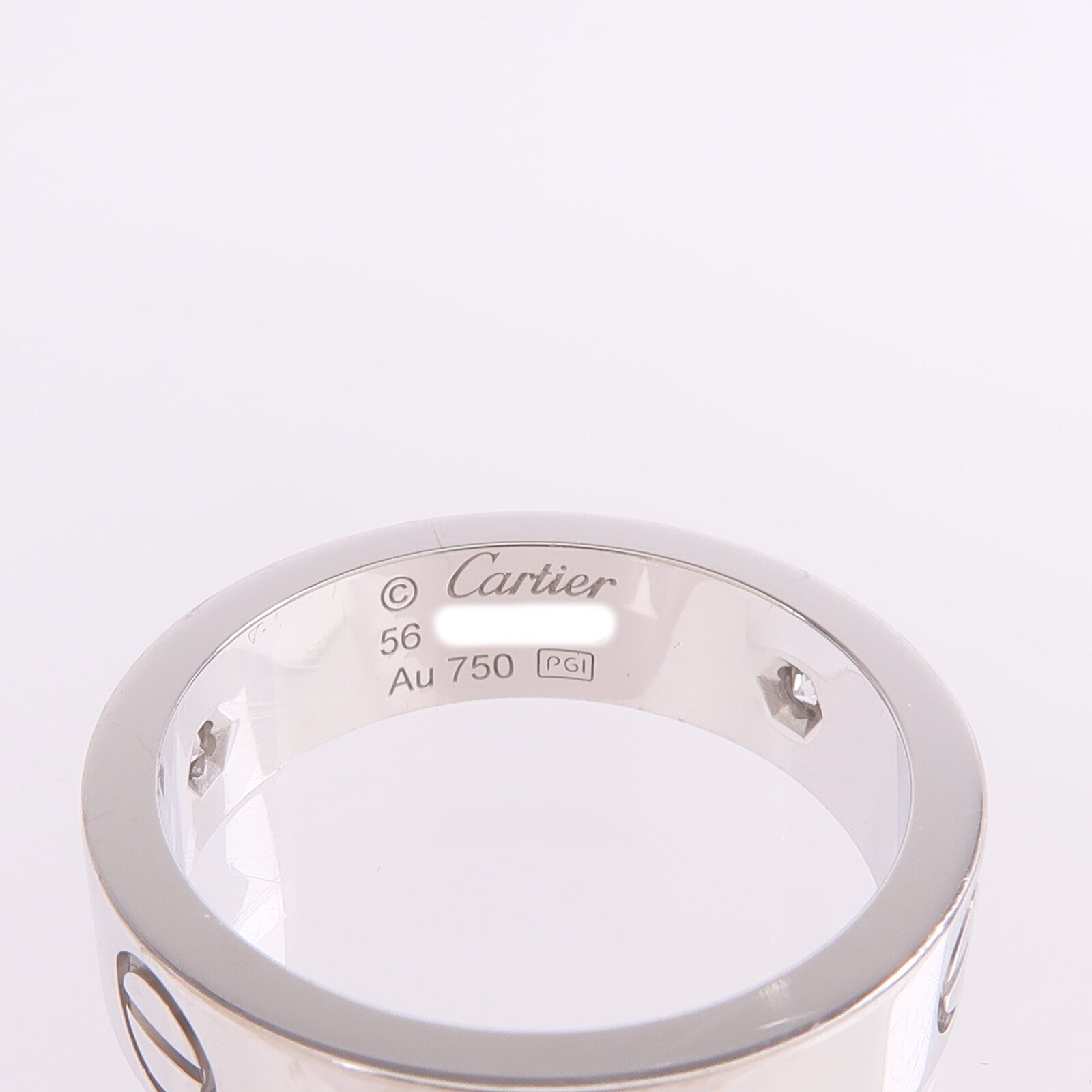 CARTIER 【激減優惠】18K白金Love Ring 3 Diamonds鑽石戒指Cartier#56/US#7.75