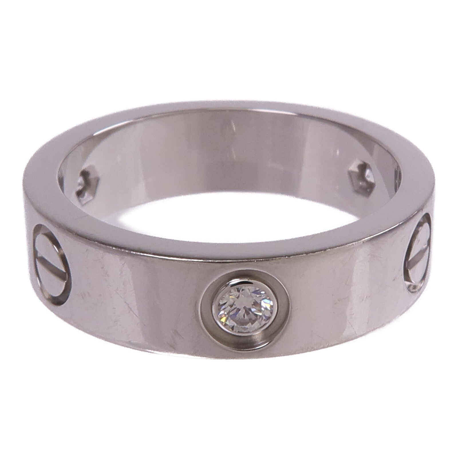 CARTIER 【激減優惠】18K白金Love Ring 3 Diamonds鑽石戒指Cartier#56/US#7.75