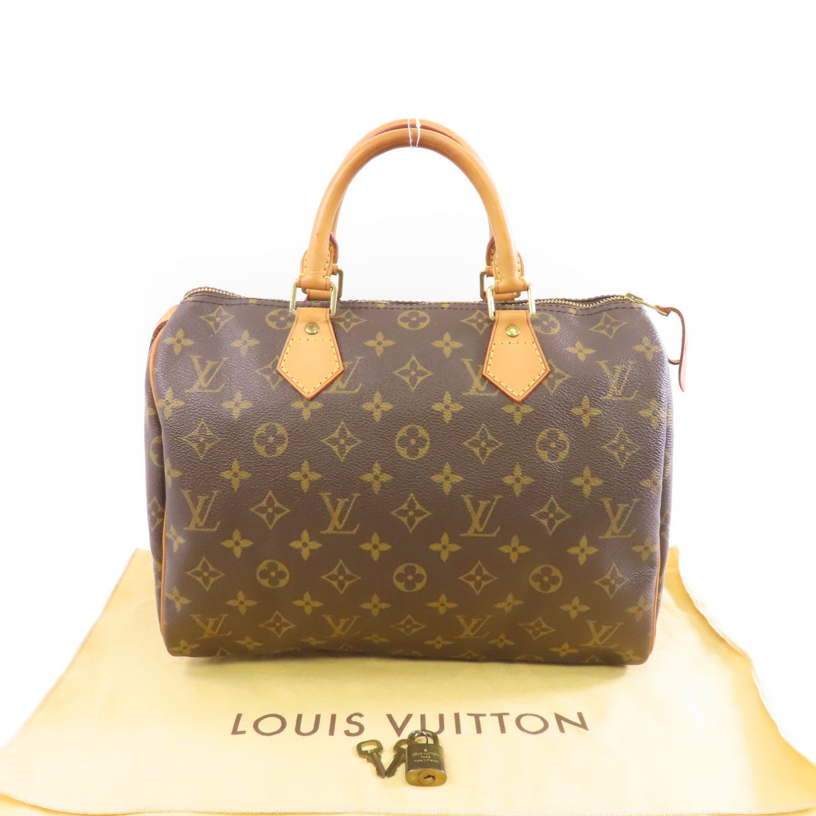 LOUIS VUITTON Monogram Speedy 30金扣手挽袋啡色