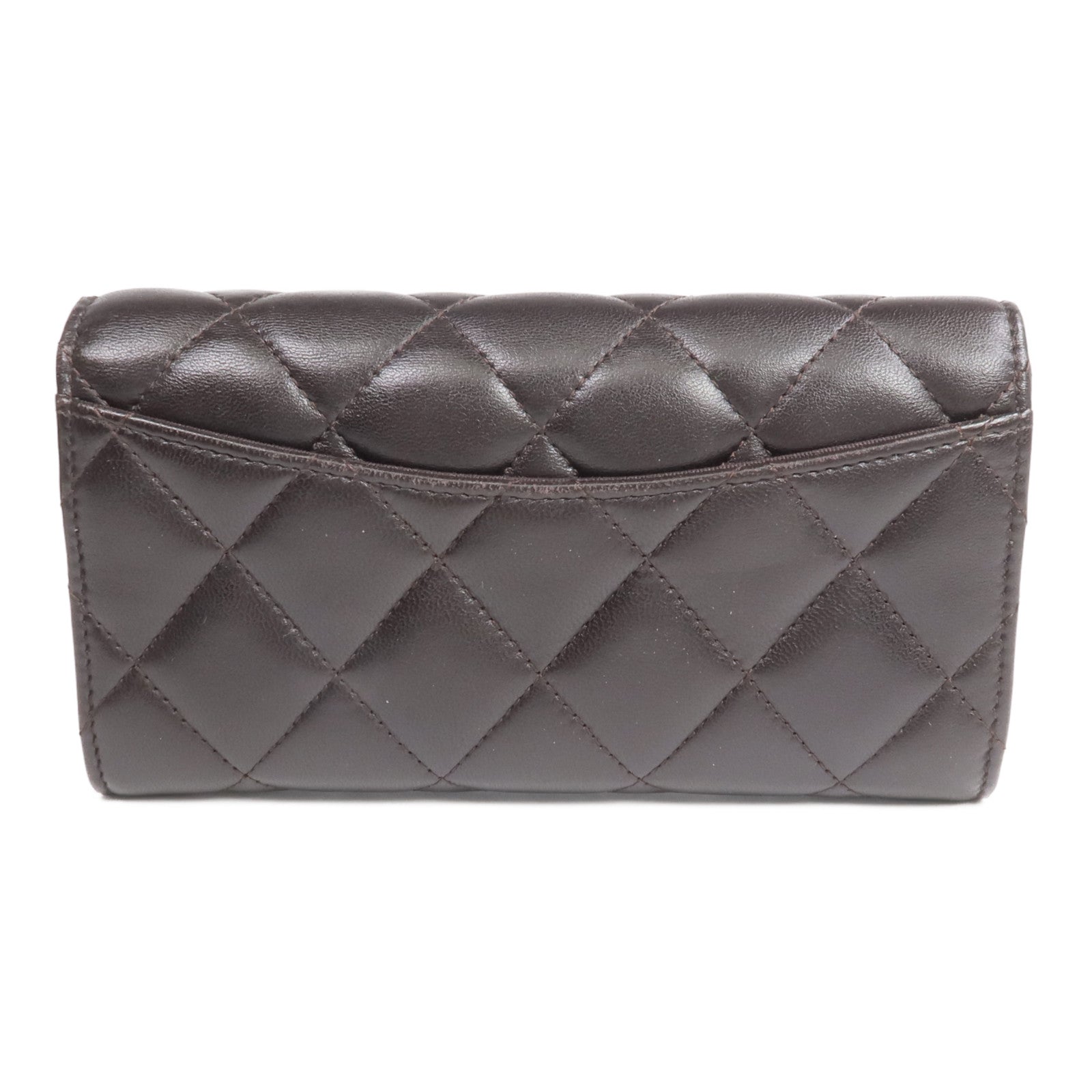 CHANEL 羊皮皮革Medium Wallet金扣長錢包