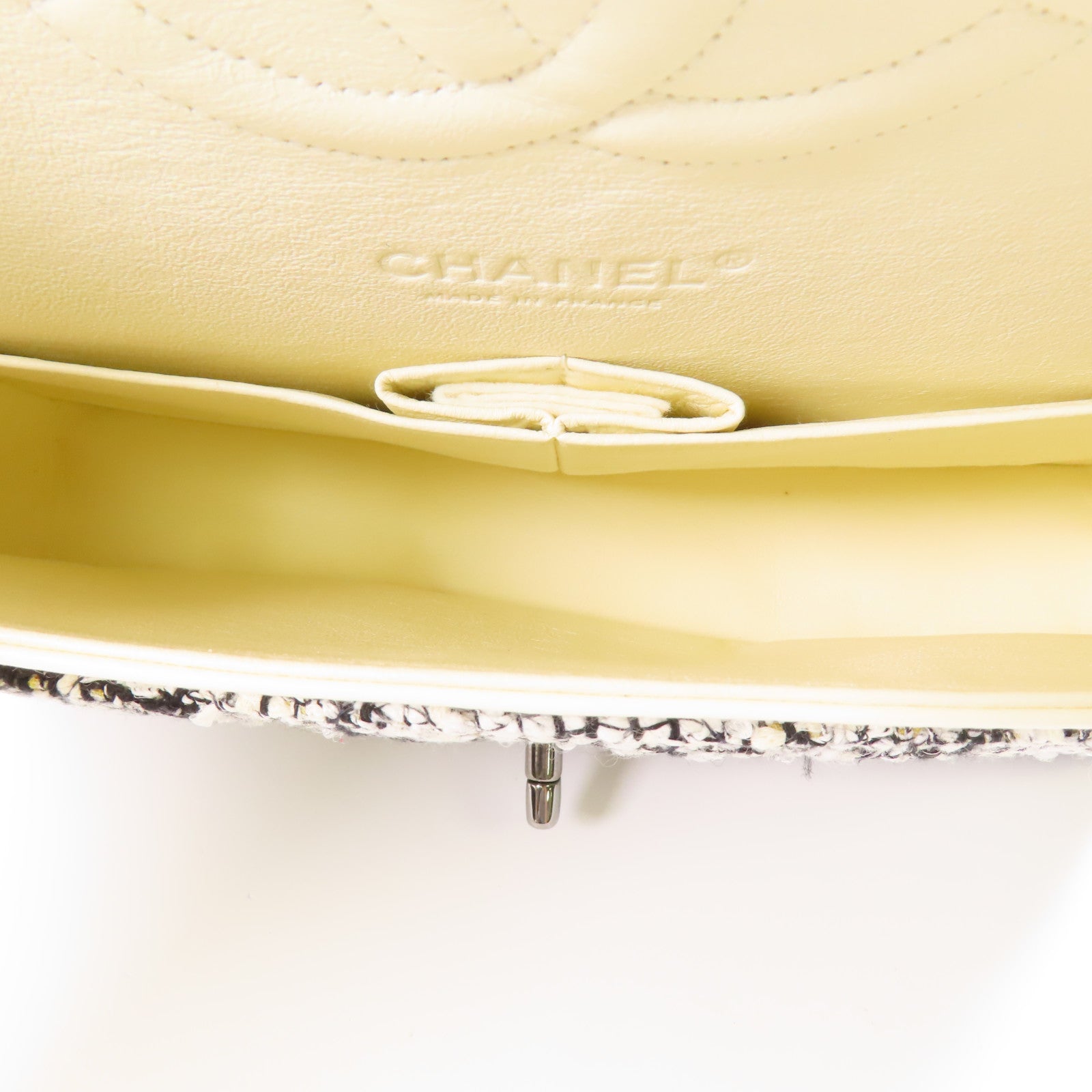 CHANEL 粗花呢Chain Shoulder銀扣鏈帶肩背袋