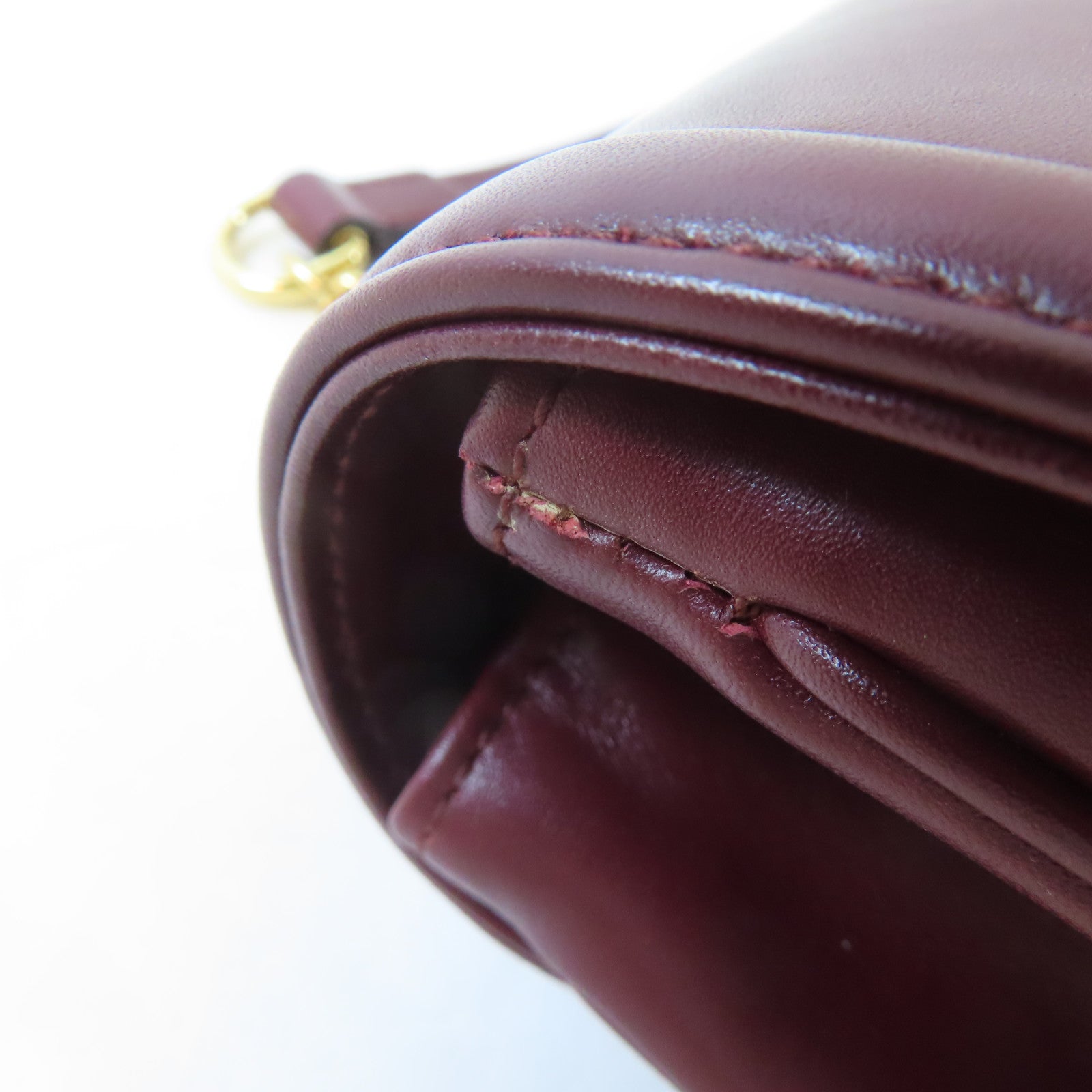 GUCCI 【激減優惠】牛皮皮革Rajah Medium Shoulder Bag金扣鏈帶肩背袋深紅色