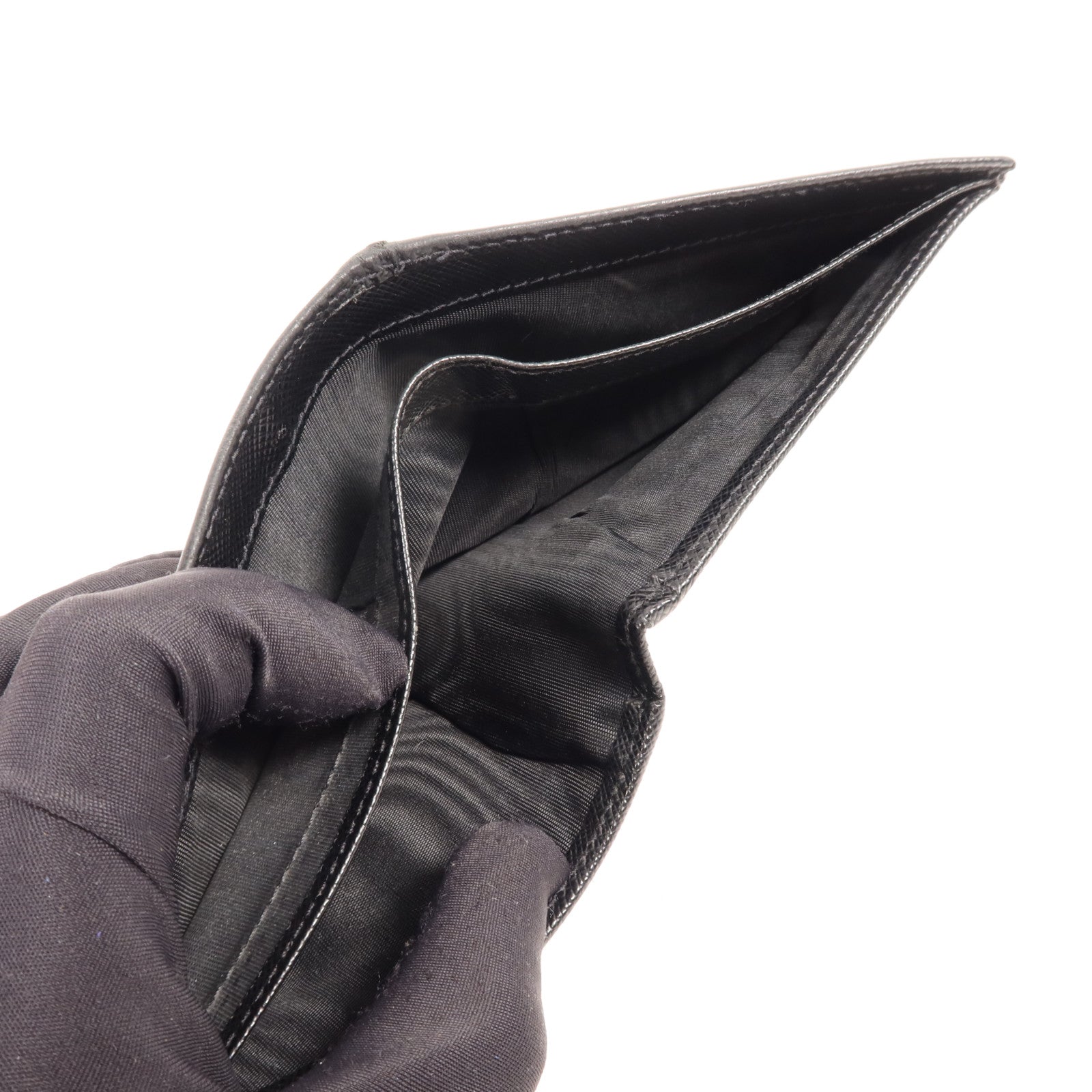 PRADA 牛皮皮革Wallet銀扣錢包