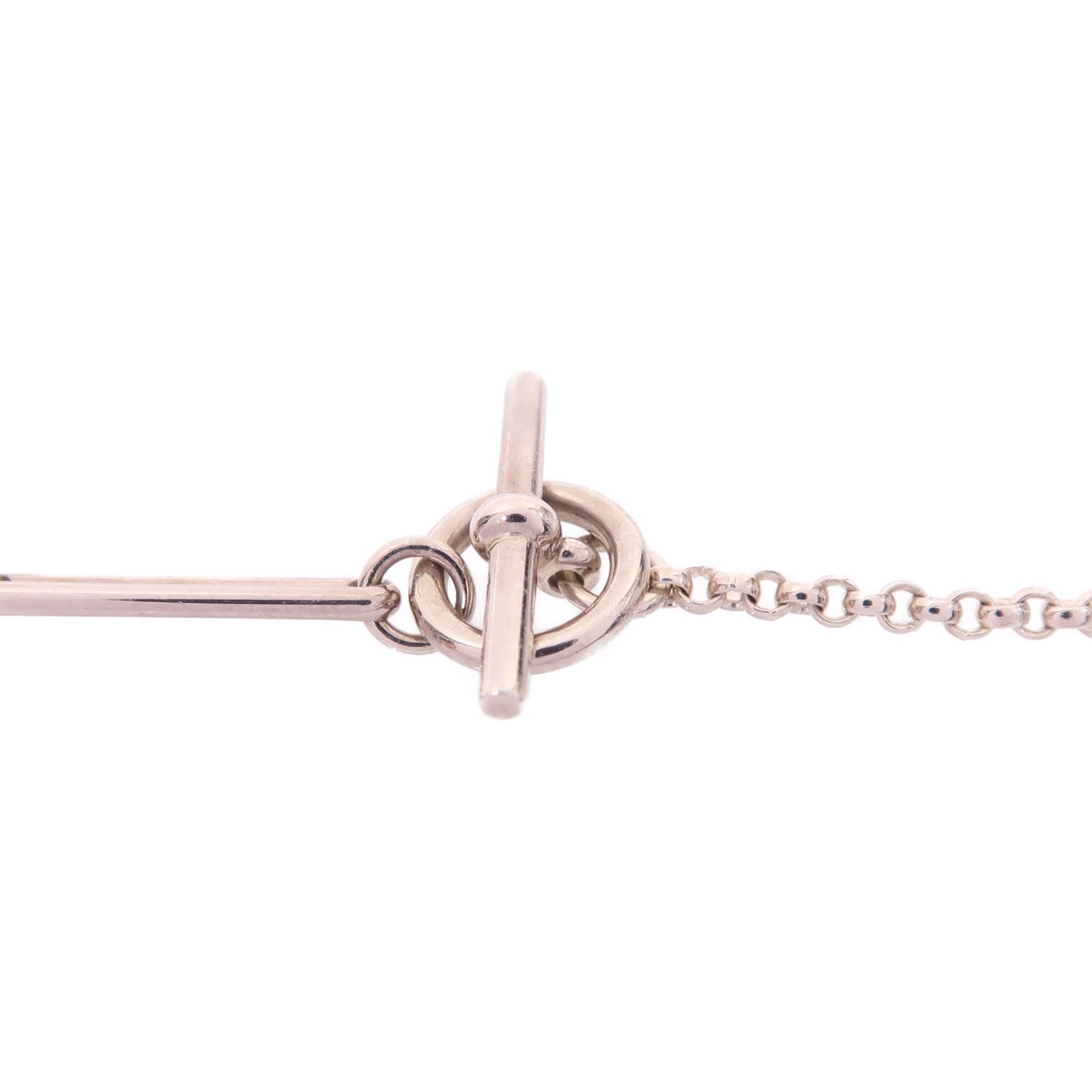 HERMES 925純銀/18K玫瑰金Ex-Libris Necklace項鍊