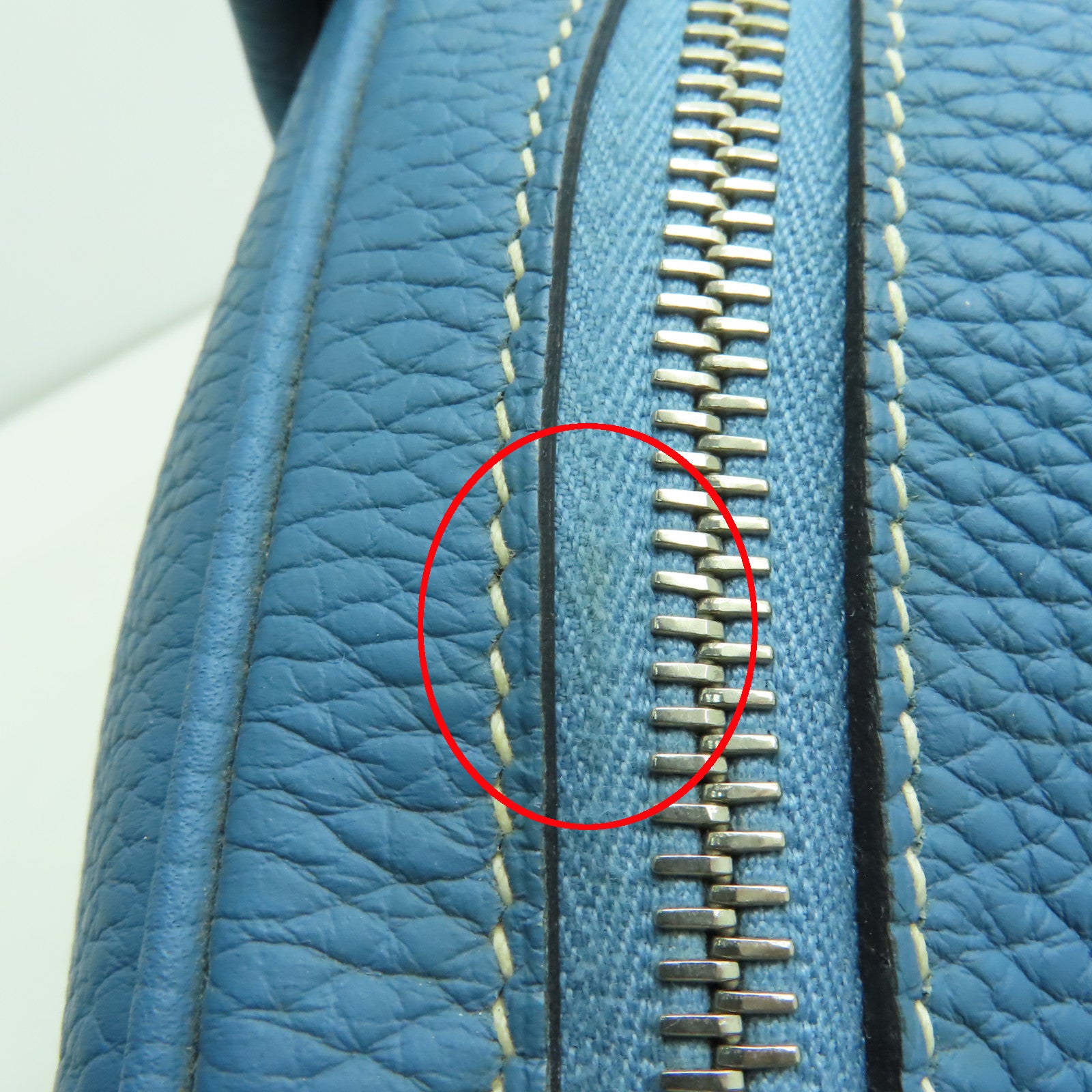HERMES 【激減優惠】Clemence皮革Lindy 30銀扣手挽肩背兩用袋Blue Jean淺藍色