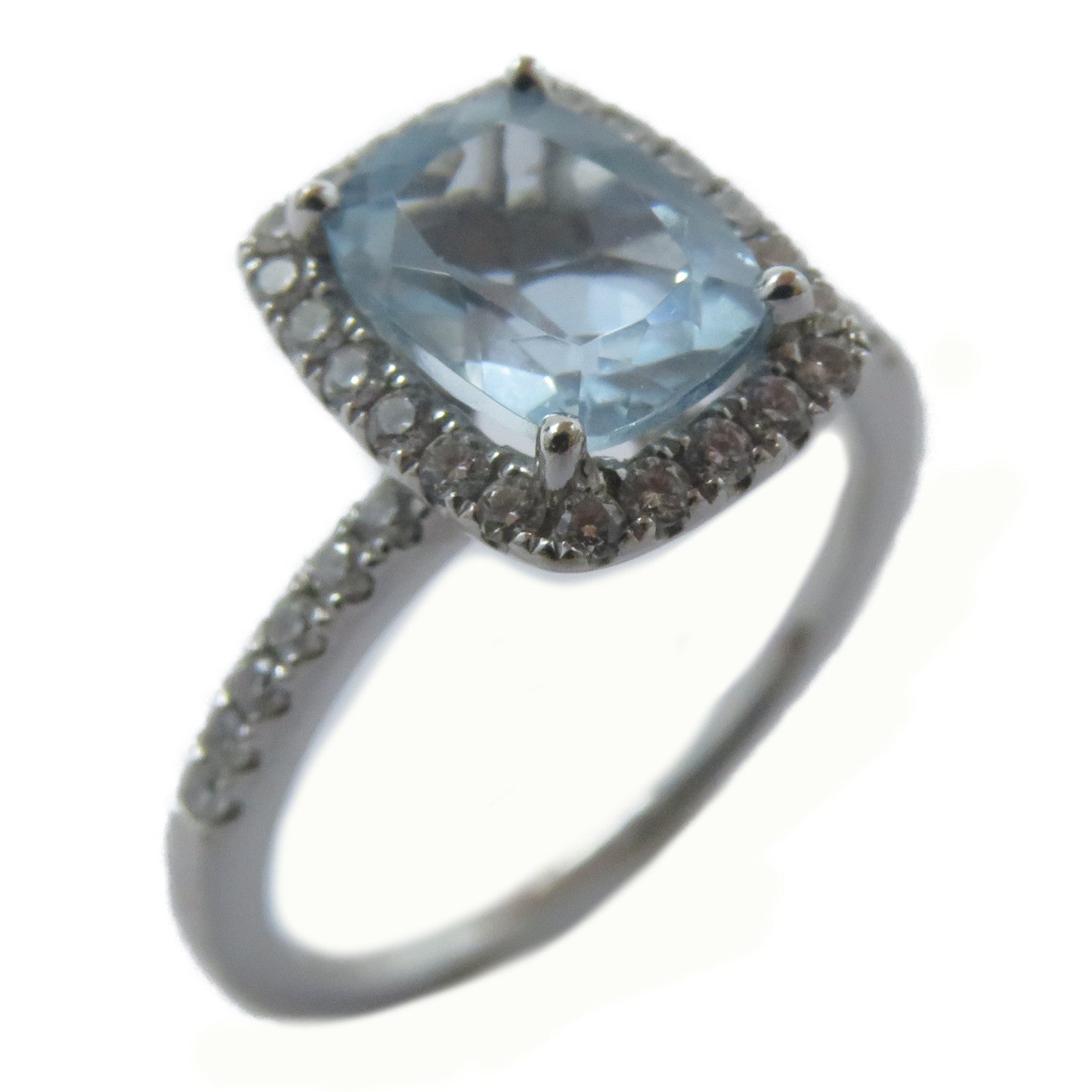 JEWELRY 18K白金Ring戒指銀色/藍色US#6
