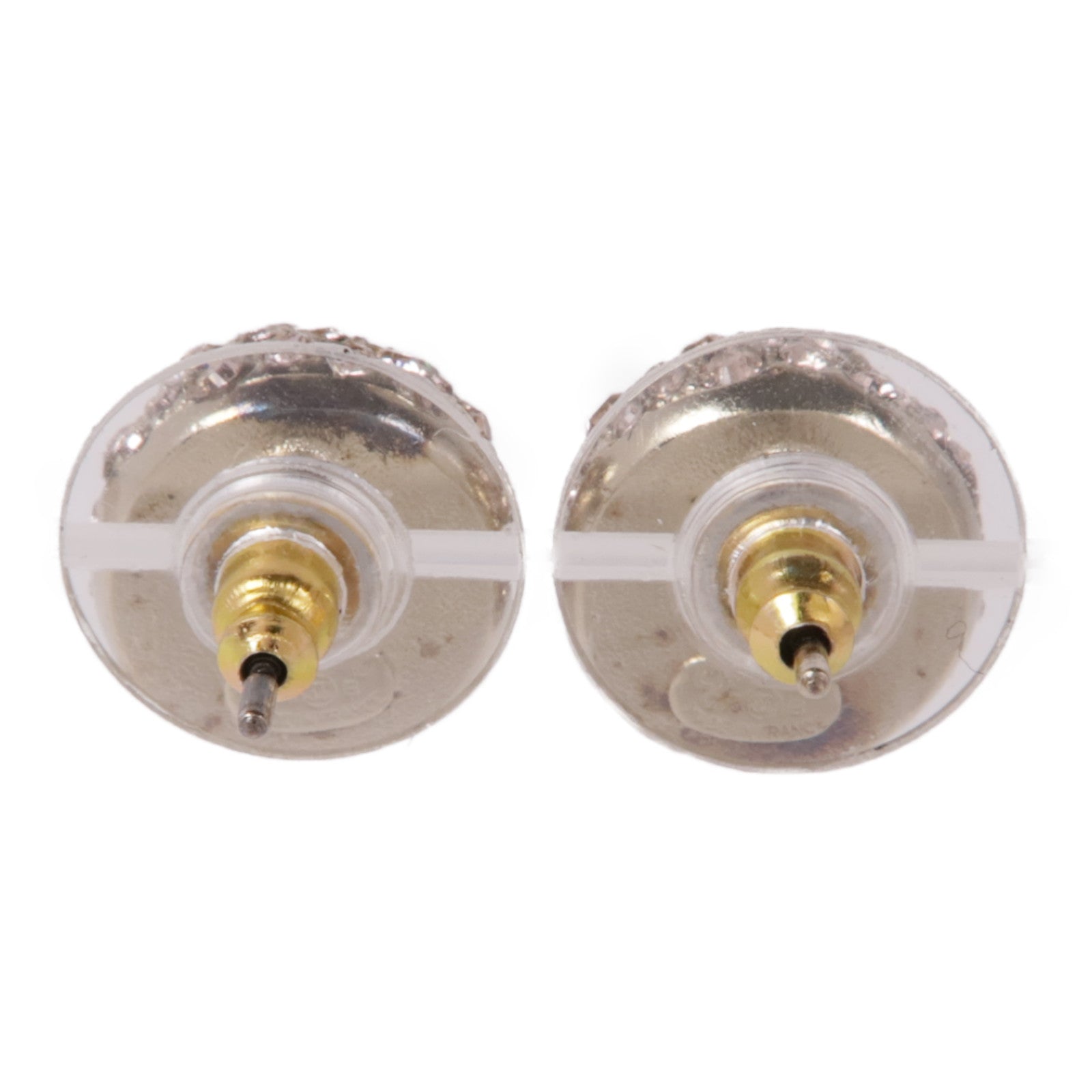 CHANEL CC Earrings Metal Gold Pink