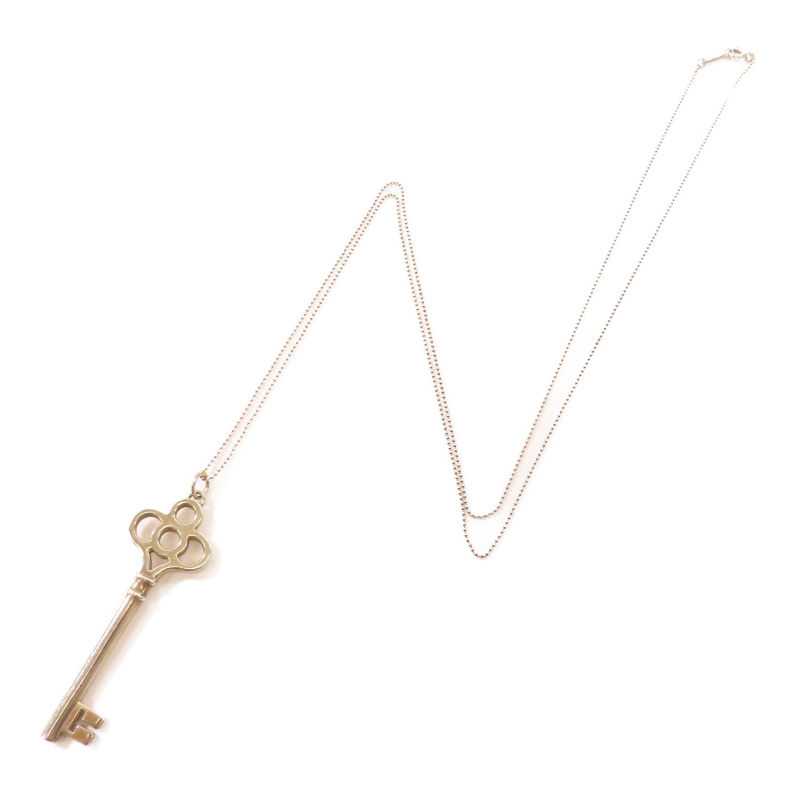 TIFFANY＆CO 925純銀Aad Co Sterling Key Pendant Necklace項鍊銀色