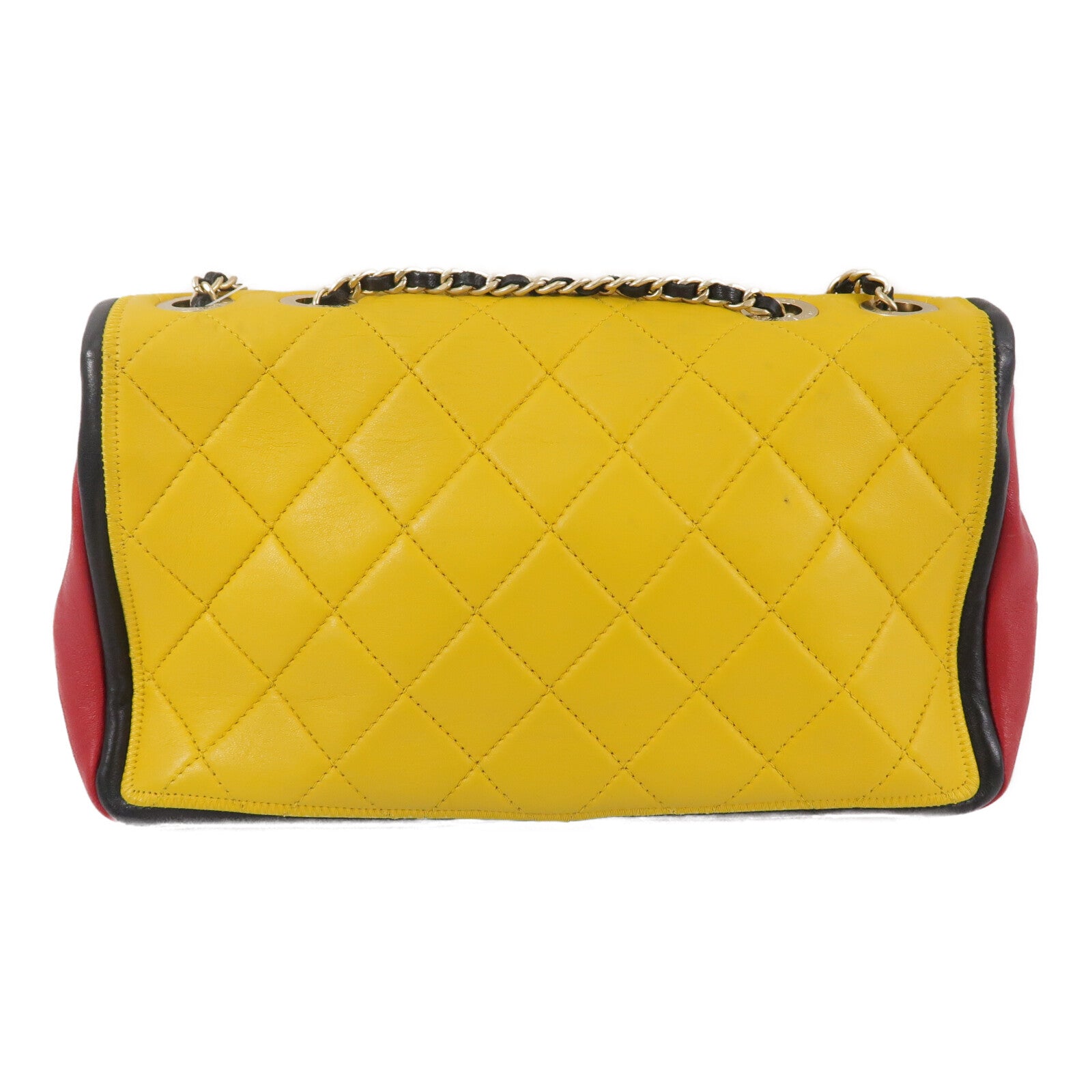CHANEL 羊皮皮革Colorblock Medium Flap Bag鏈帶肩背袋