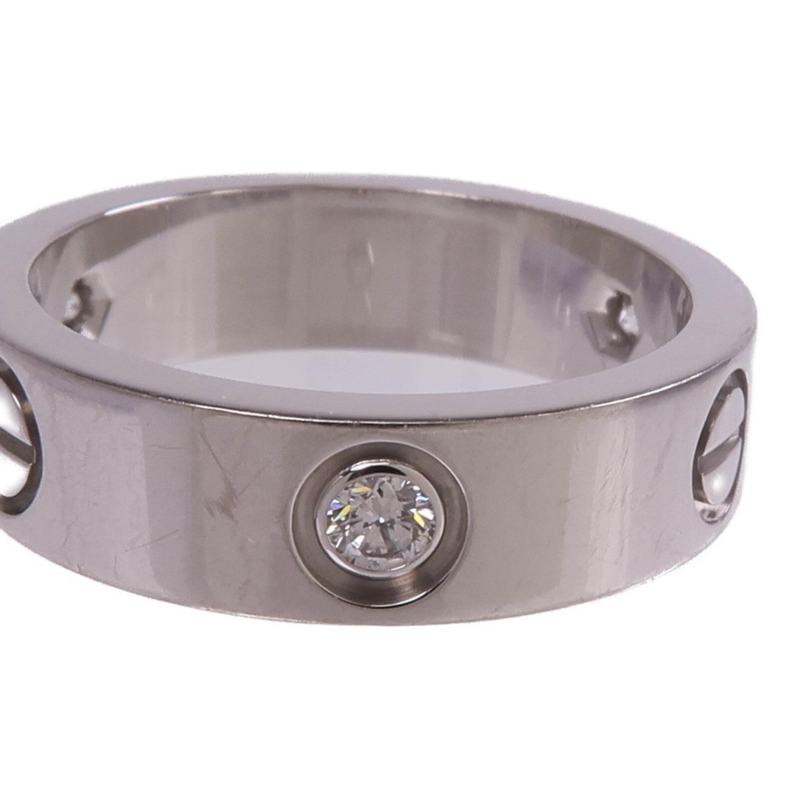 CARTIER 【激減優惠】18K白金Love Ring 3 Diamonds鑽石戒指Cartier#56/US#7.75