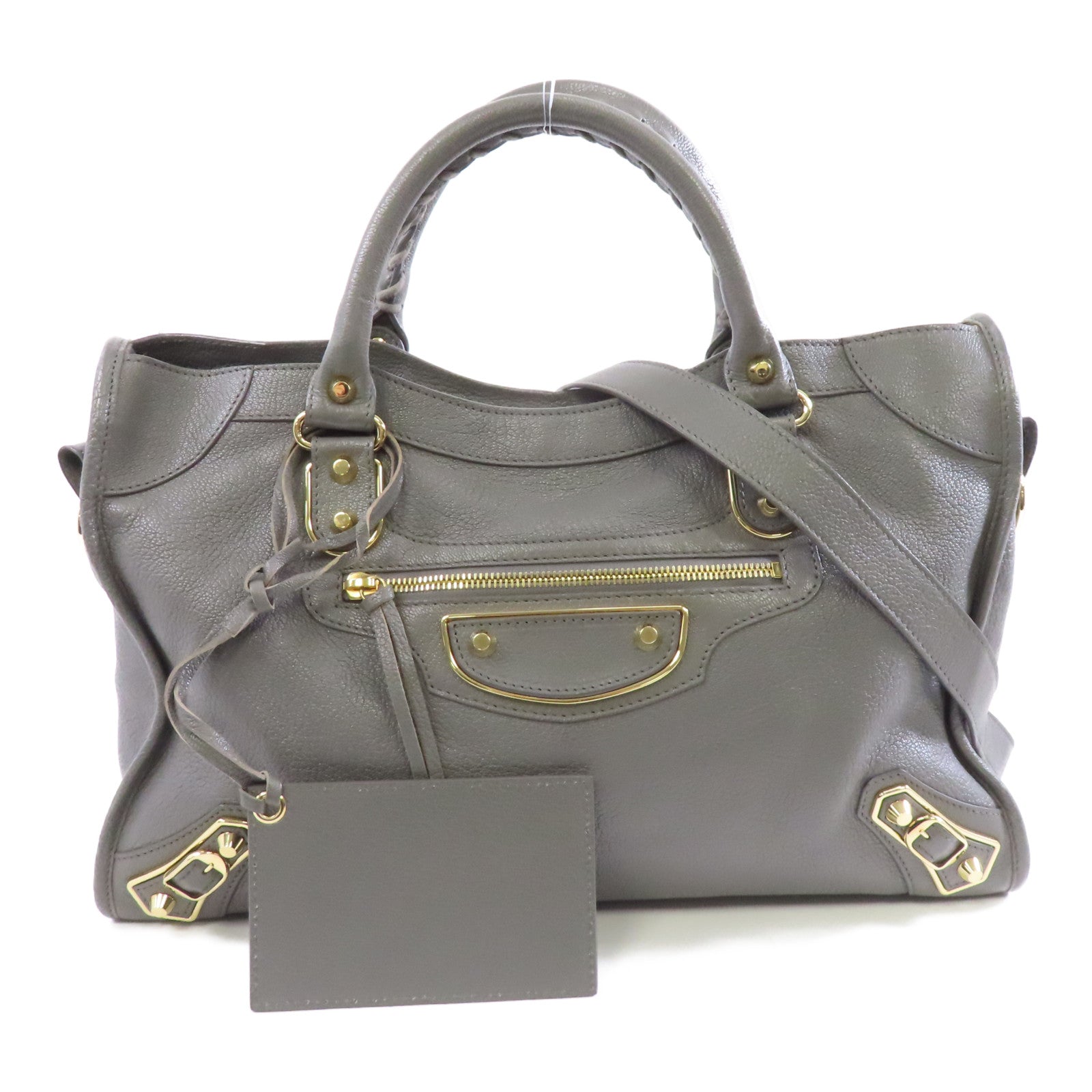 BALENCIAGA 牛皮皮革City金扣手挽肩背兩用袋黑色