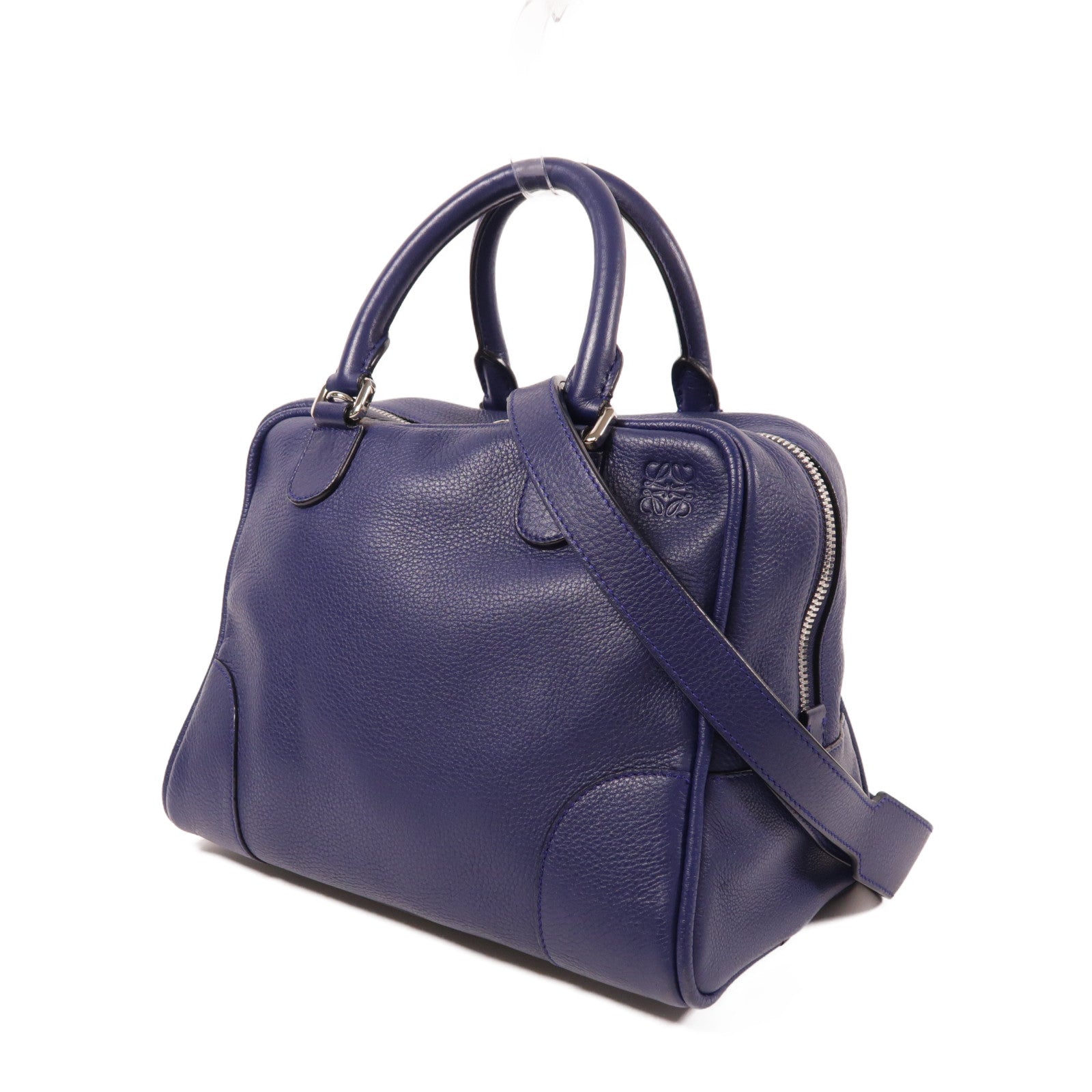 LOEWE 【激減優惠】牛皮皮革2 Way Bag銀扣手挽肩背兩用袋