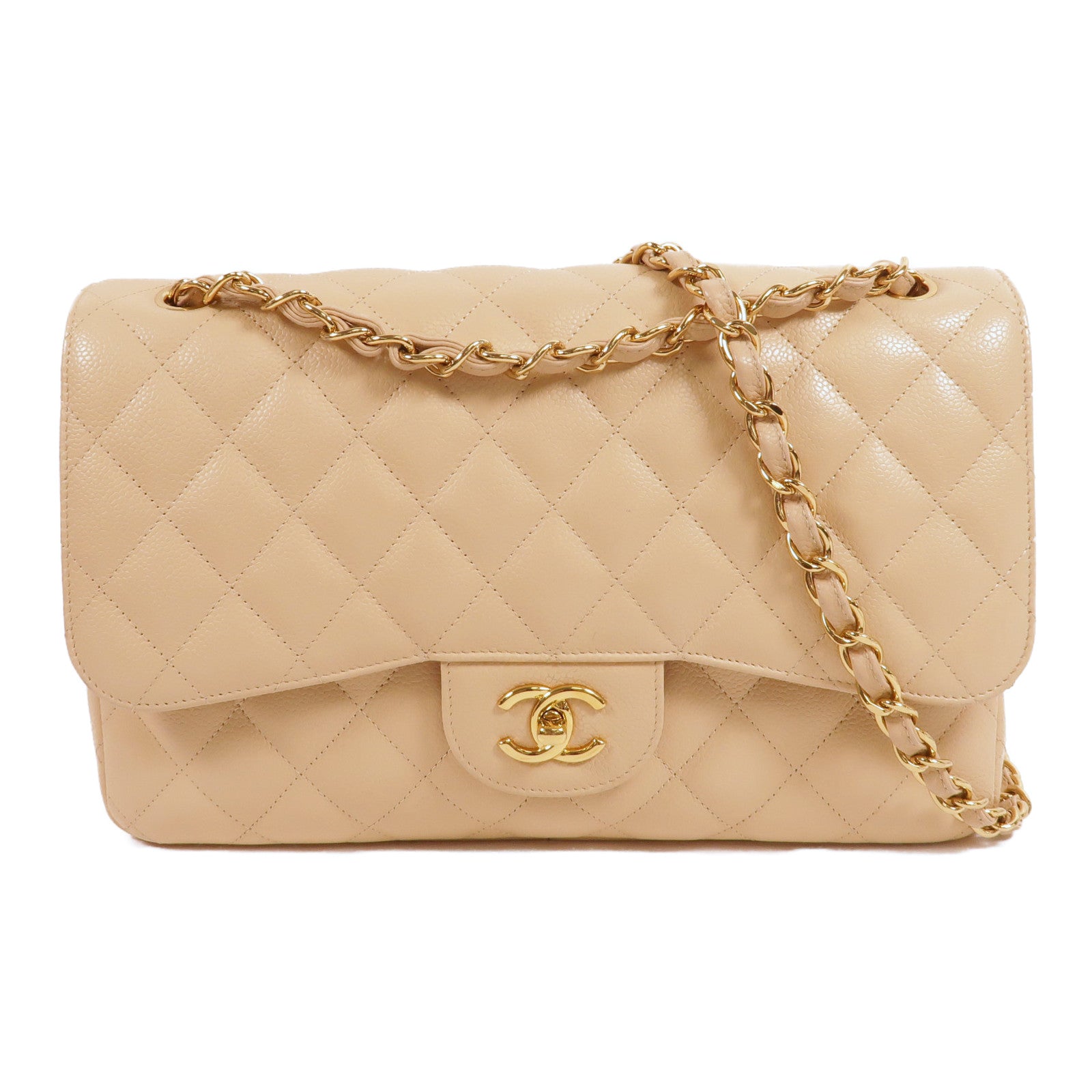 CHANEL 牛皮皮革Large Classic鏈帶肩背袋
