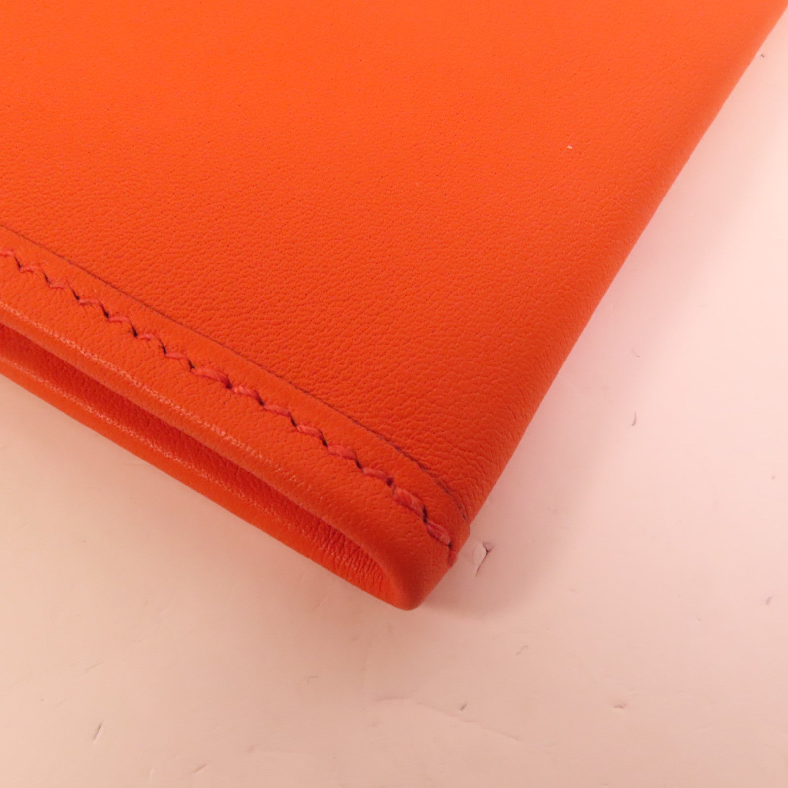 HERMES Swift皮革Jige Duo Clutch手拿包Orange Poppy