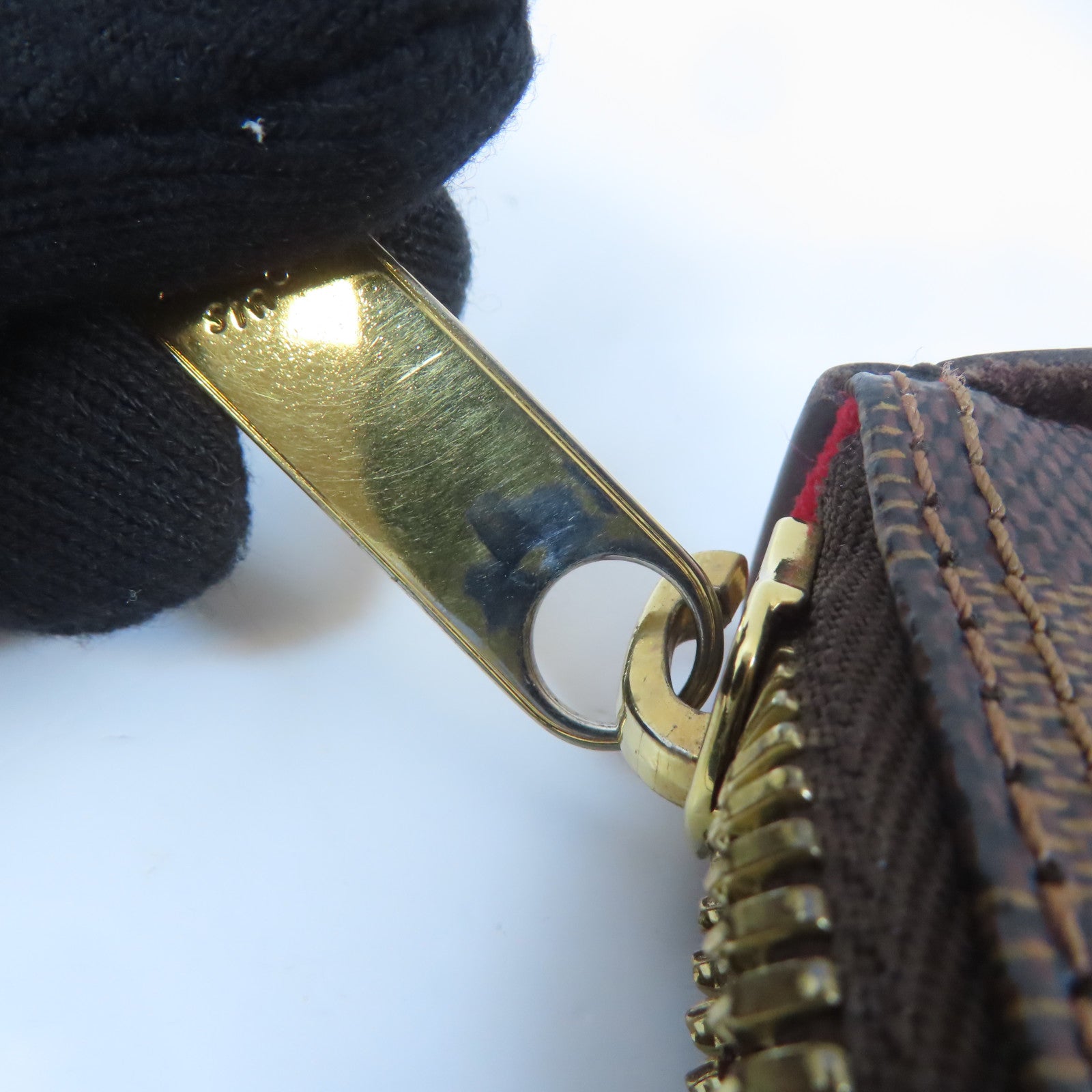 LOUIS VUITTON Damier Saleya MM金扣肩背袋啡色