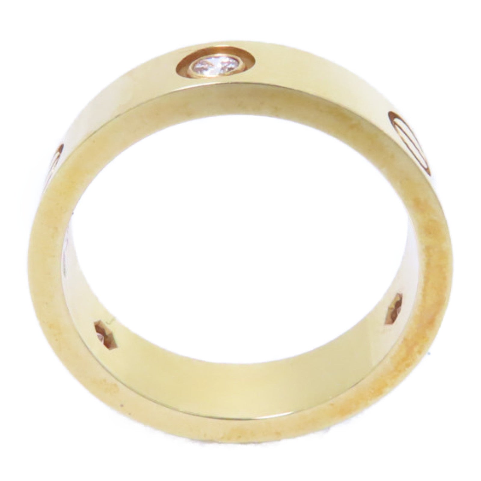 CARTIER 18K黄金Love Ring 3 Diamonds戒指Cartier#61/US#9.5