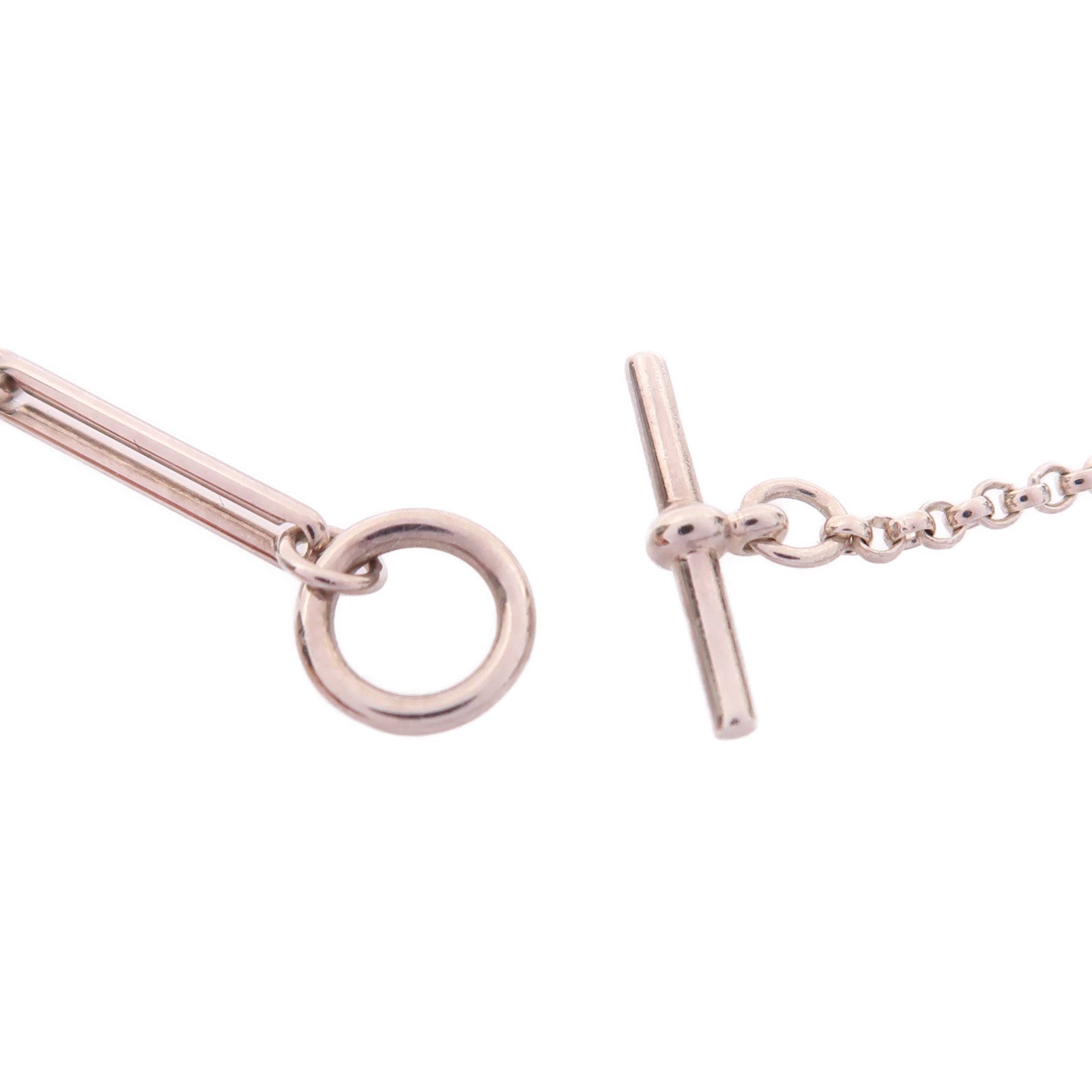 HERMES 925純銀/18K玫瑰金Ex-Libris Necklace項鍊