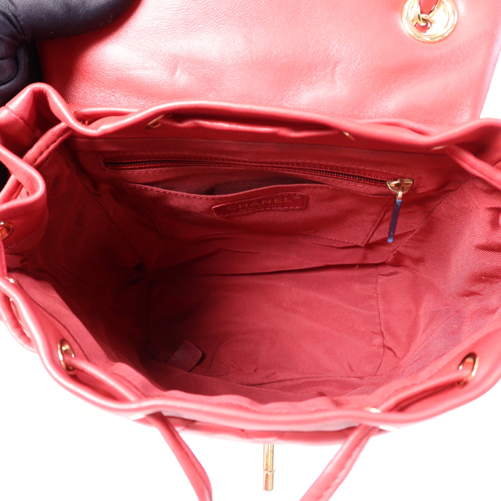 CHANEL 【激減優惠】羊皮皮革Backpack金扣鏈帶背包
