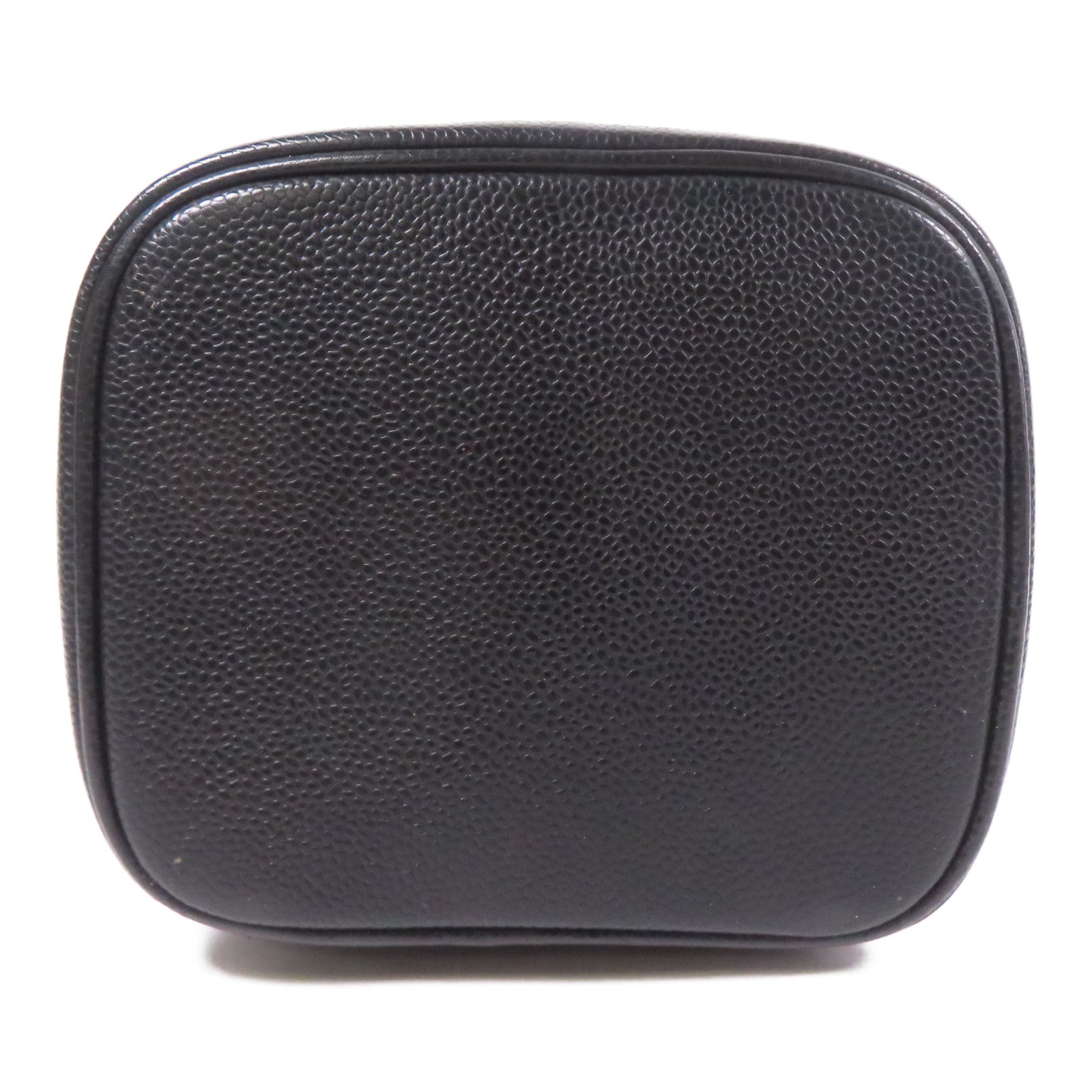 CHANEL CC GHW Vintage Vanity Handbag Calfskin Leather Black