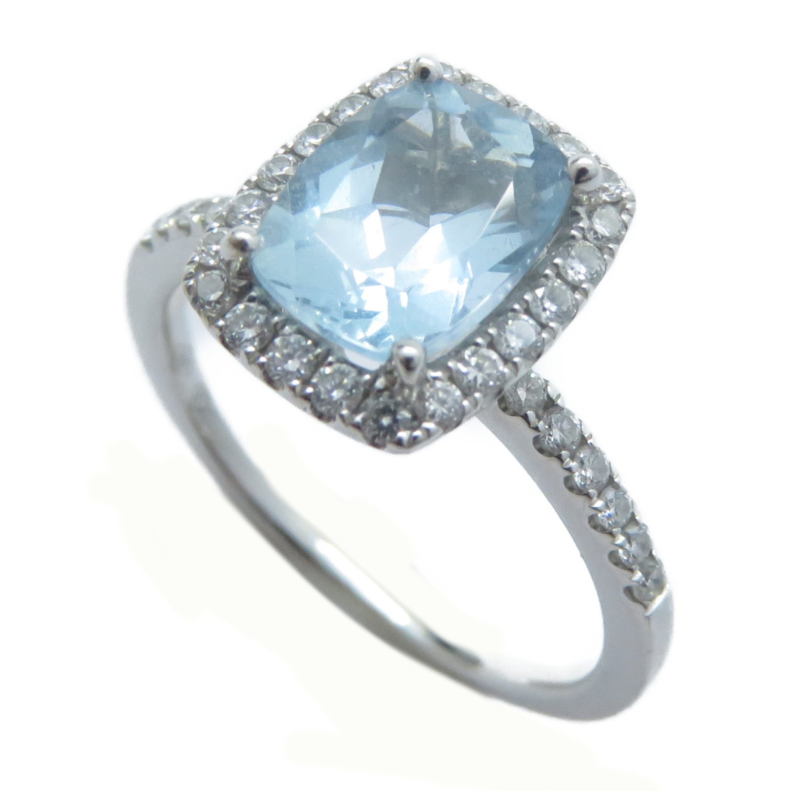 JEWELRY 18K白金Ring戒指銀色/藍色US#6