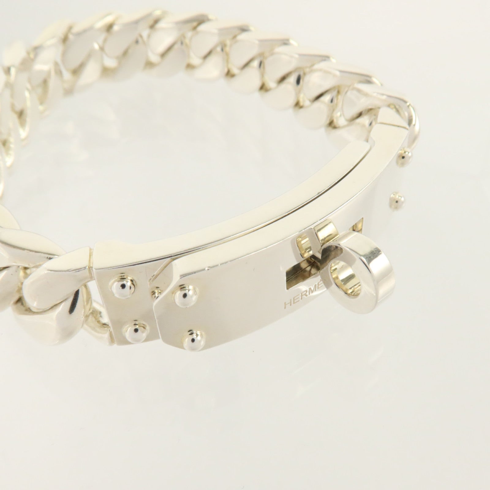 HERMES 925純銀Kelly Gourmette Bracelet銀扣手鏈