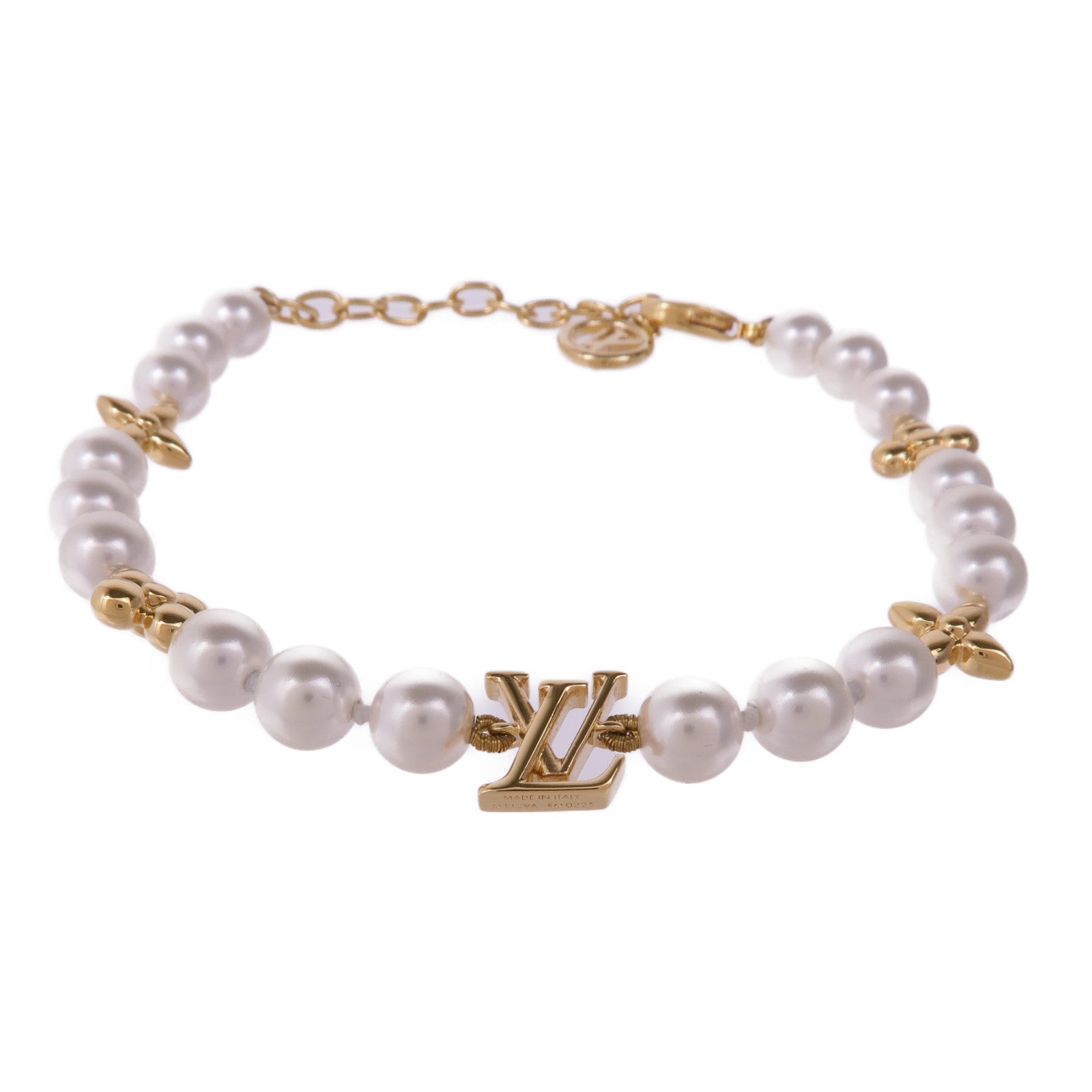 LOUIS VUITTON PVC/金屬My LV Pearl Bracelet手鏈