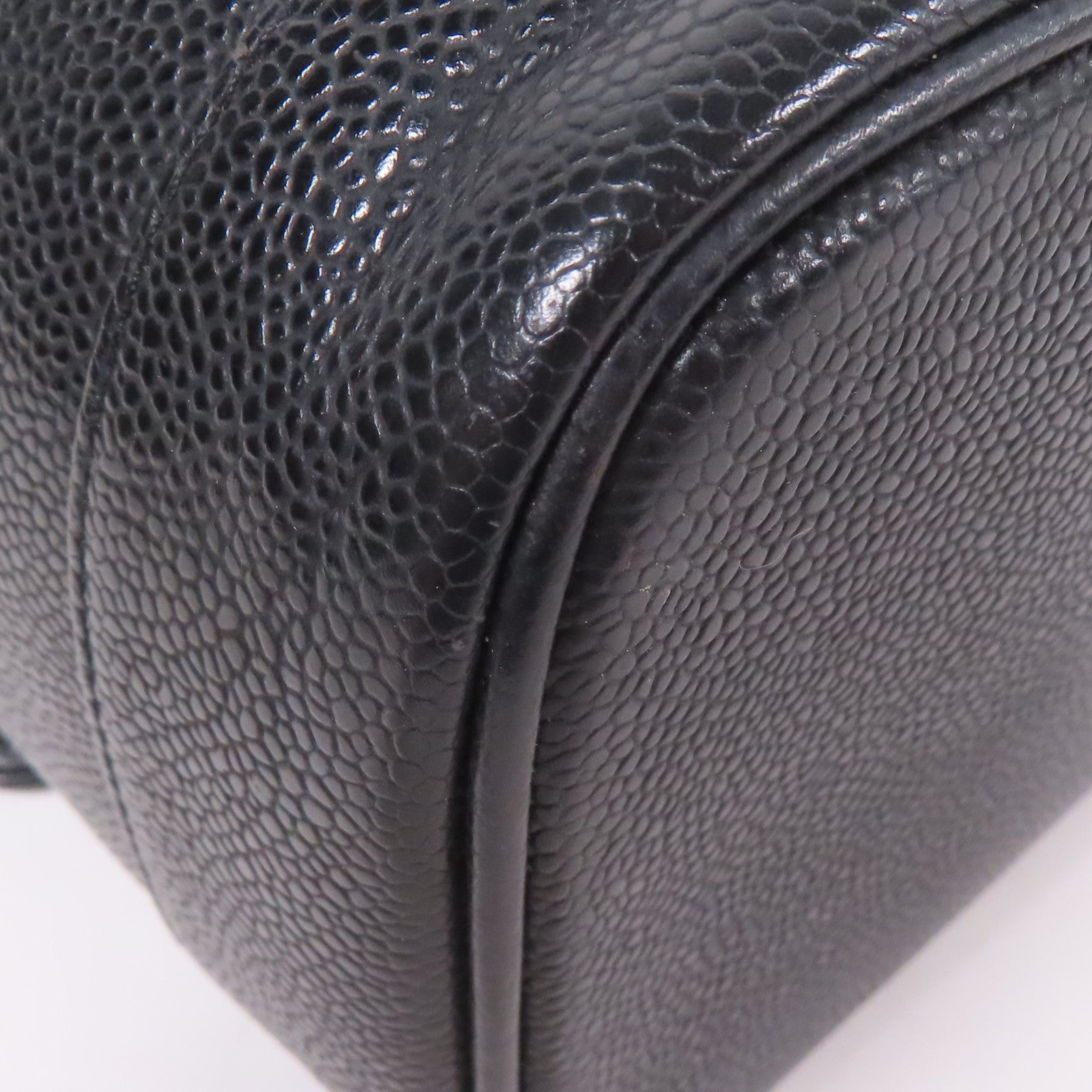 CHANEL CC GHW Vintage Vanity Handbag Calfskin Leather Black