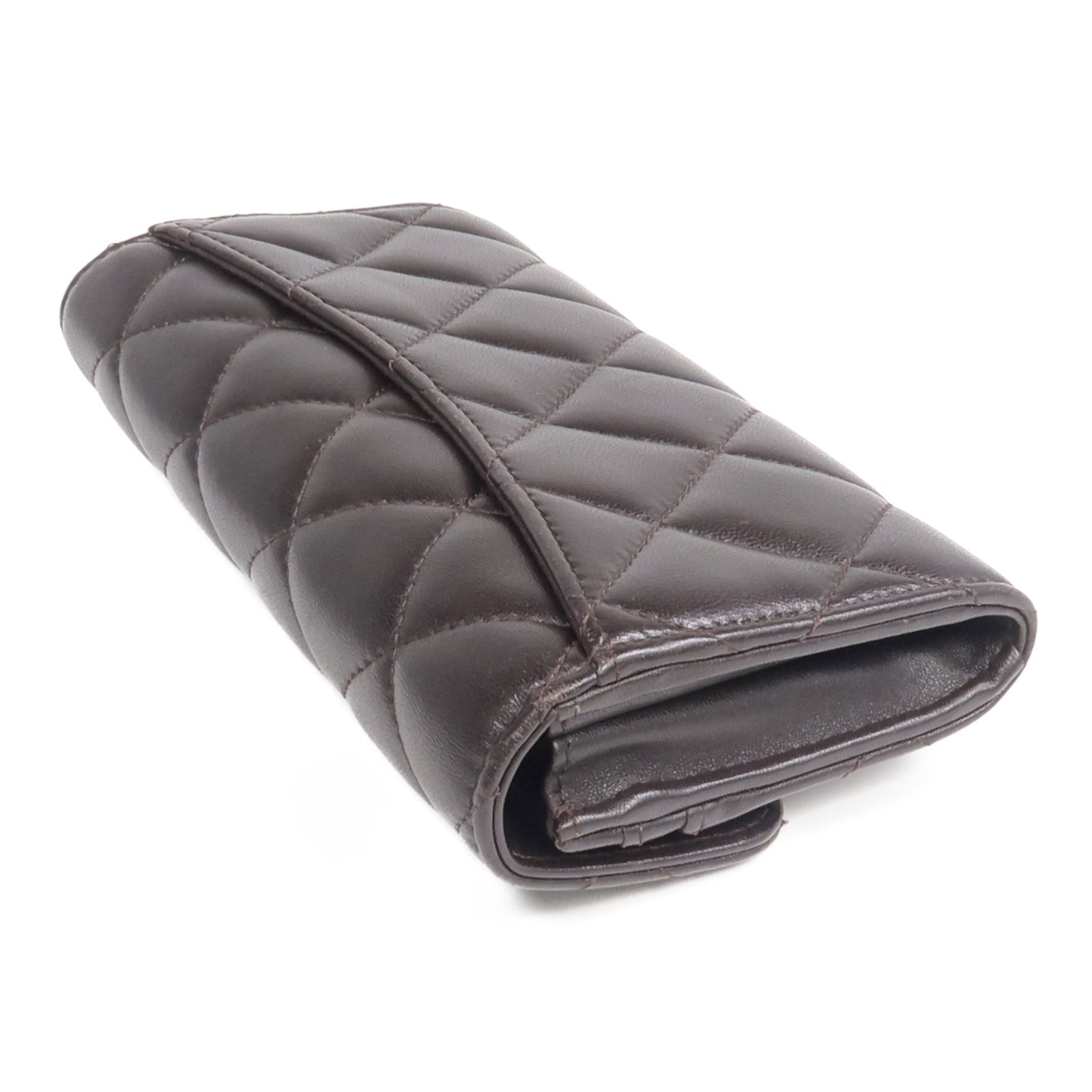 CHANEL 羊皮皮革Medium Wallet金扣長錢包