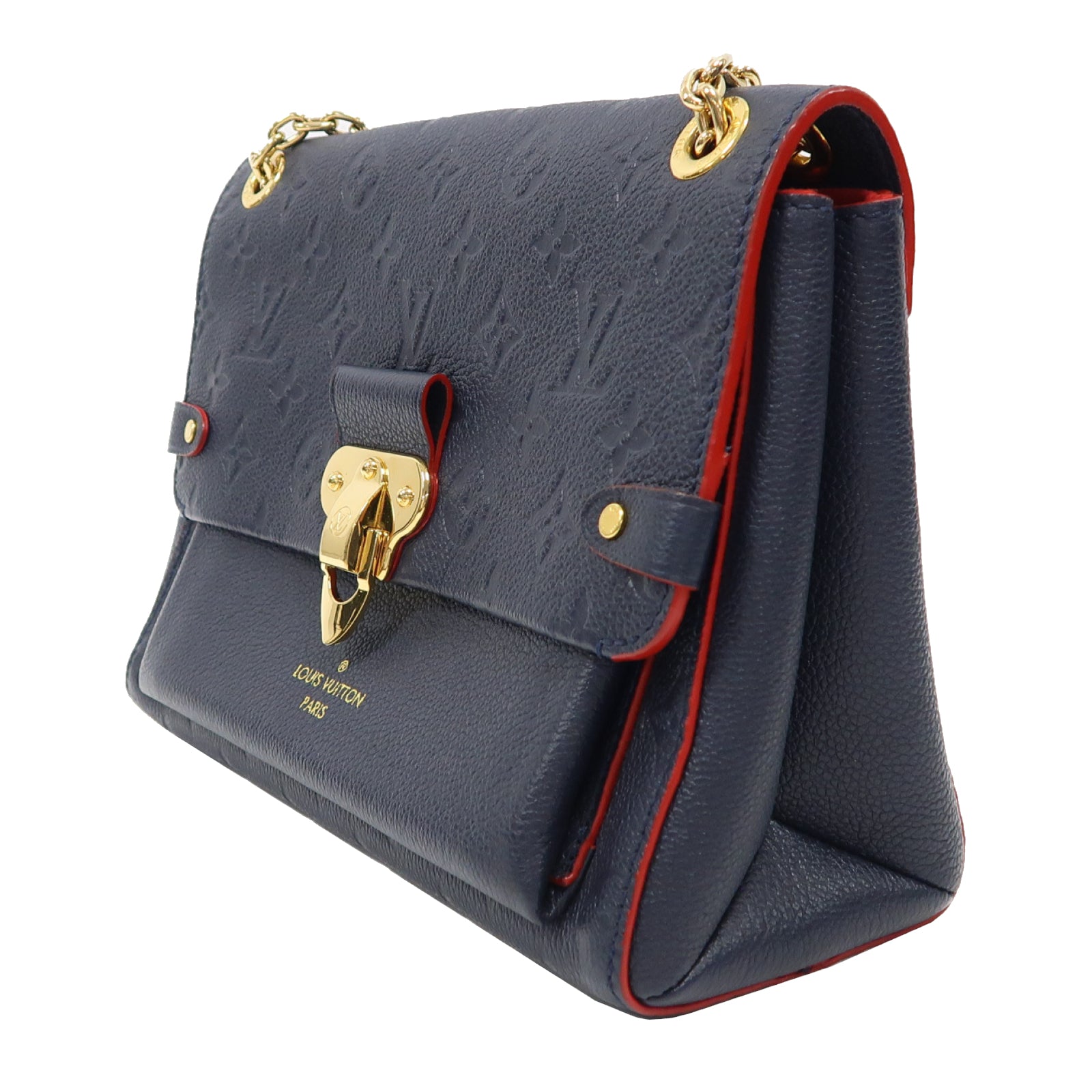 LOUIS VUITTON Monogram Empreinte Vavin PM金扣肩背袋藍色