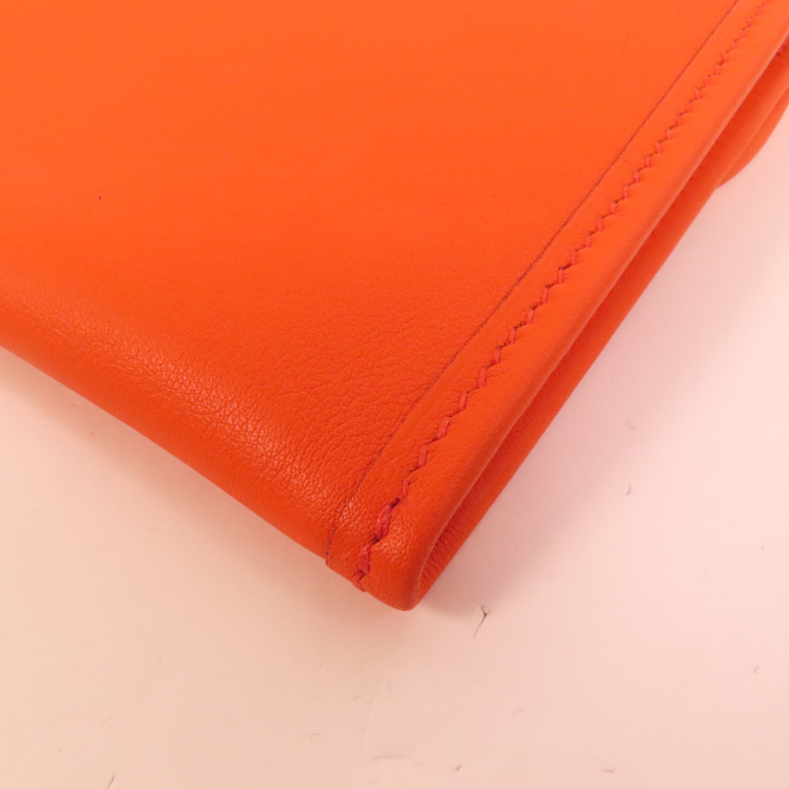 HERMES Swift皮革Jige Duo Clutch手拿包Orange Poppy